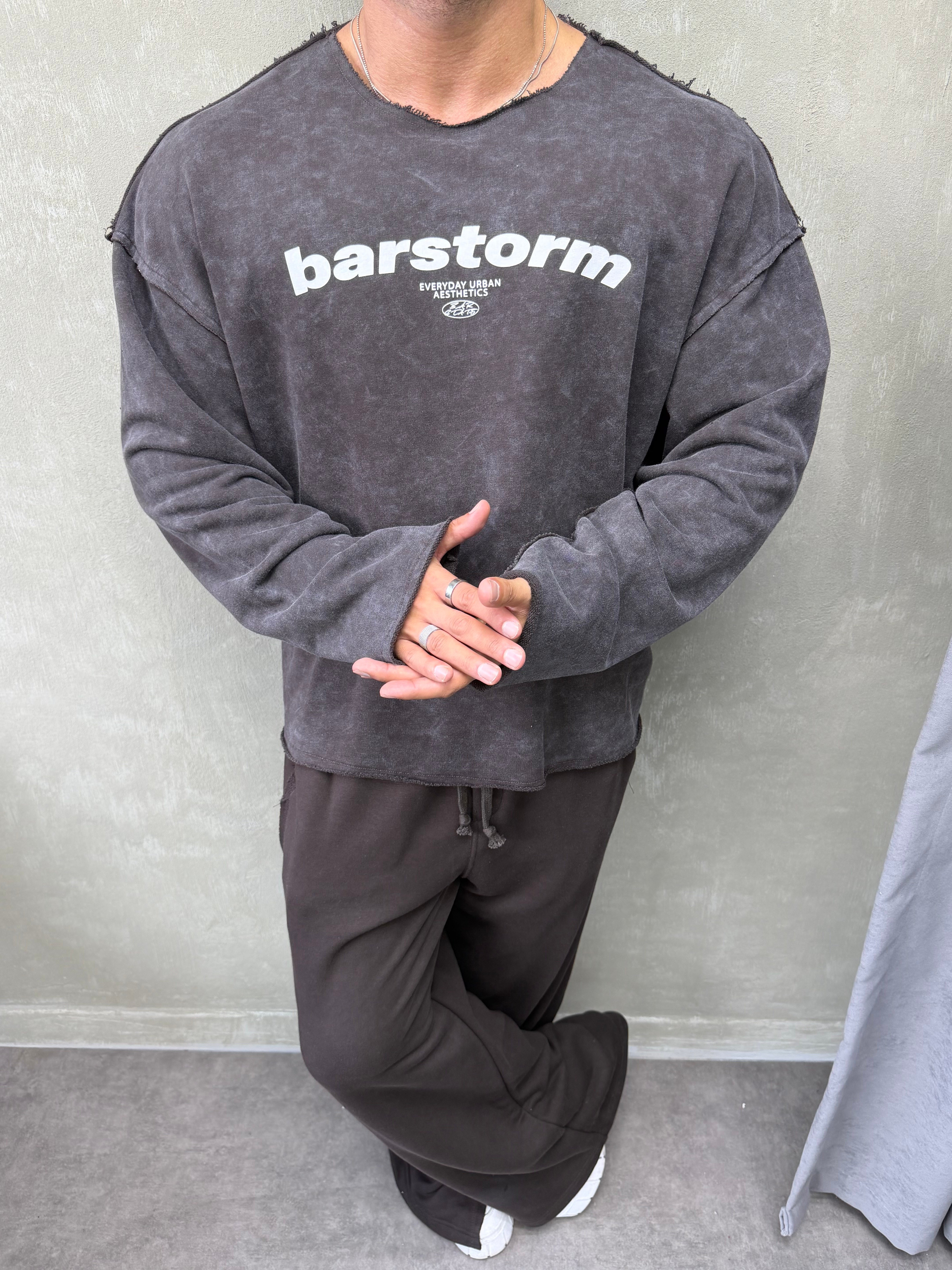 ÖZEL SERİ ÇİFT TARAFLI OVERSIZE SWEAT KAHVERENGİ