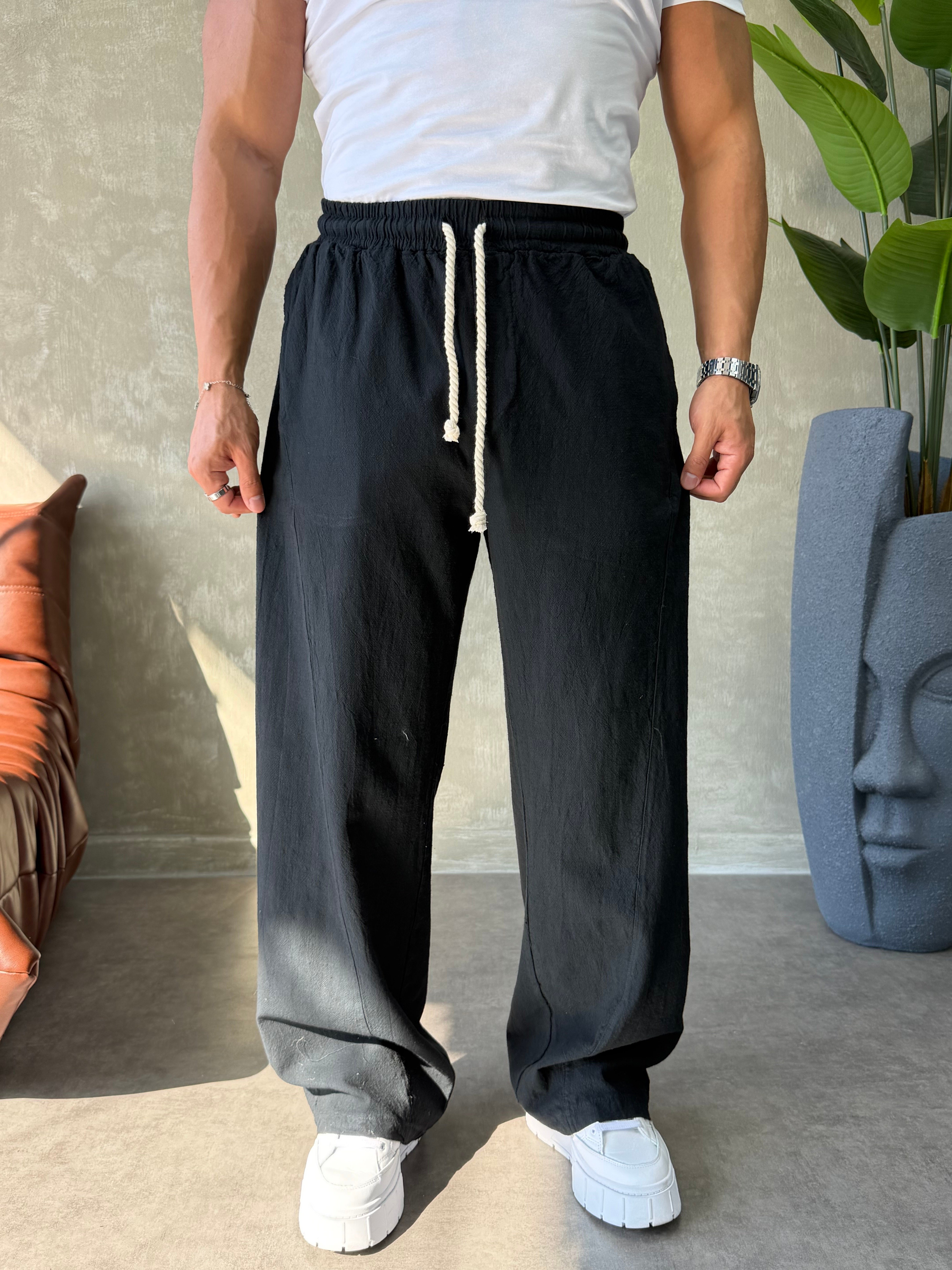 PREMIUM BAGGY KETEN PANTOLON SİYAH