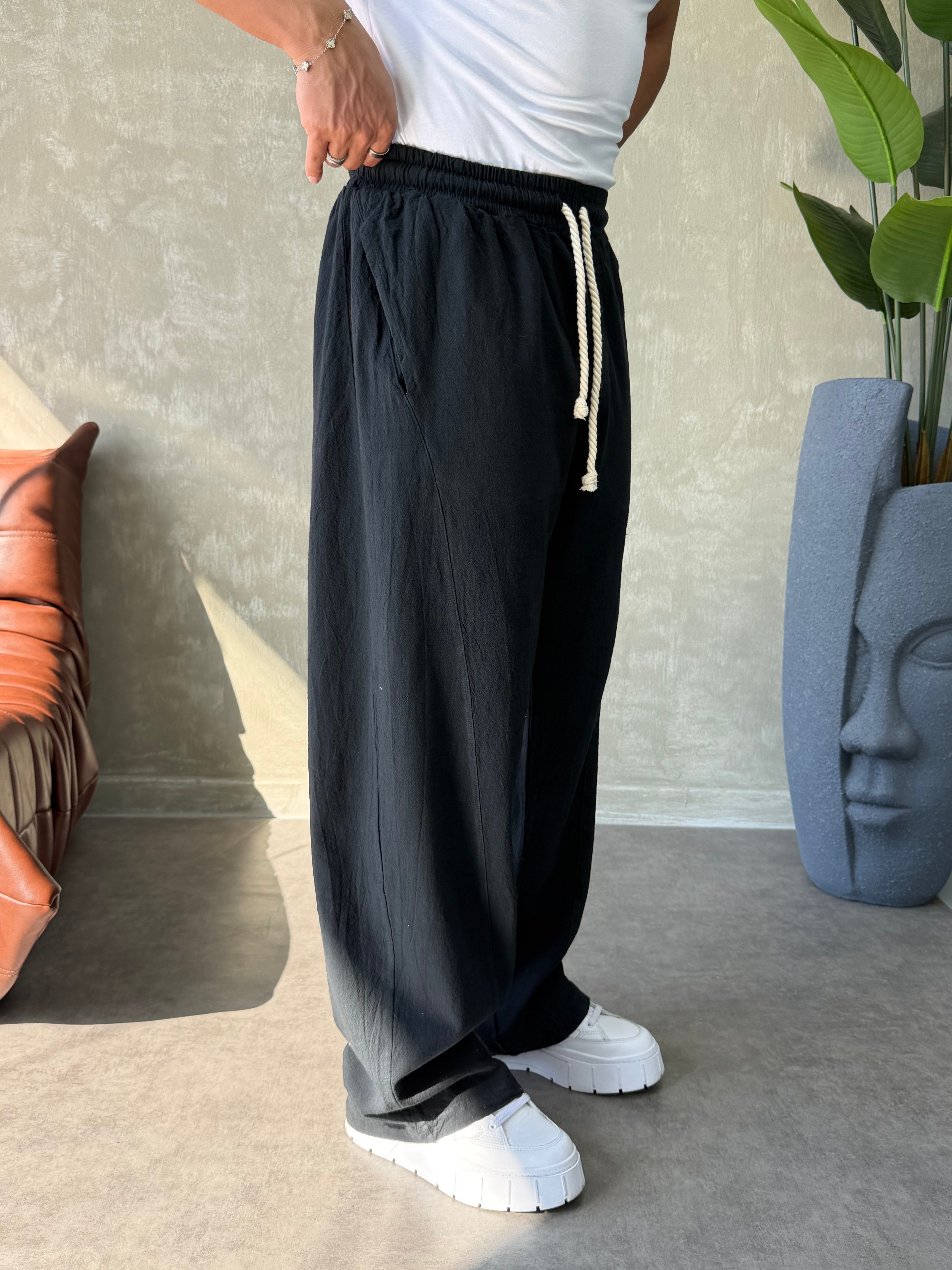 PREMIUM BAGGY KETEN PANTOLON SİYAH
