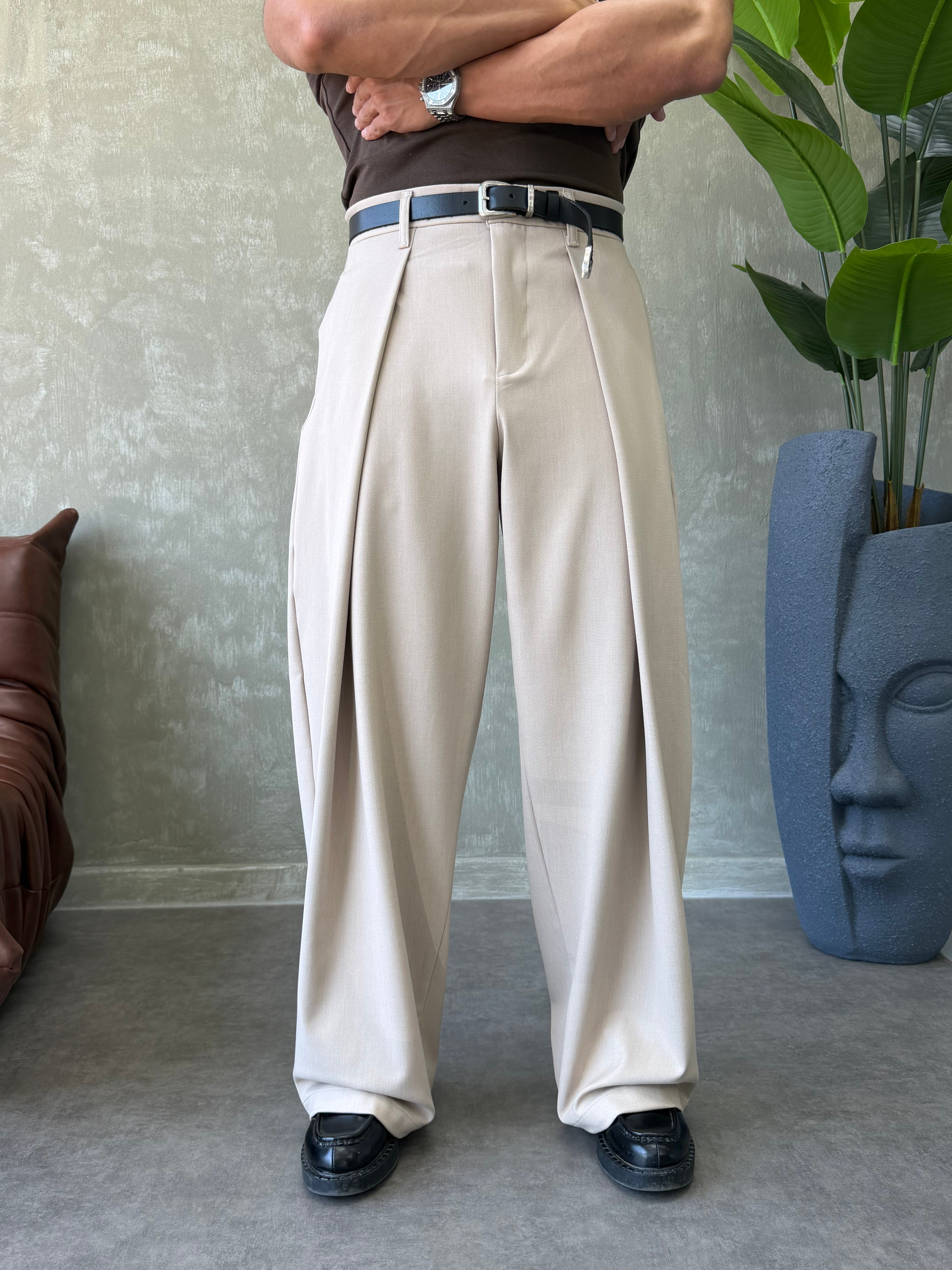 PREMIUM KUMAŞ KORE KESİM PANTOLON BEJ