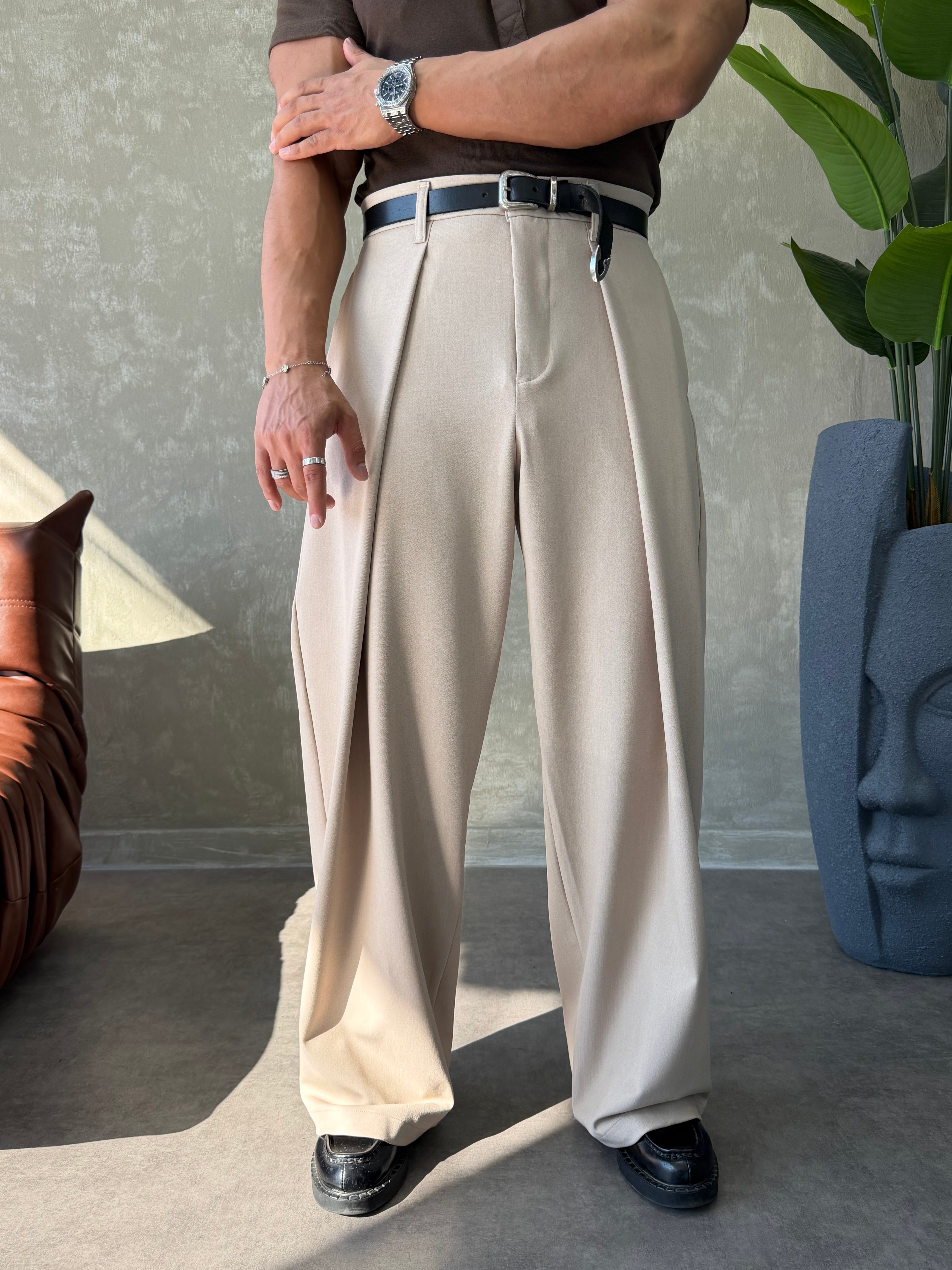 PREMIUM KUMAŞ KORE KESİM PANTOLON BEJ