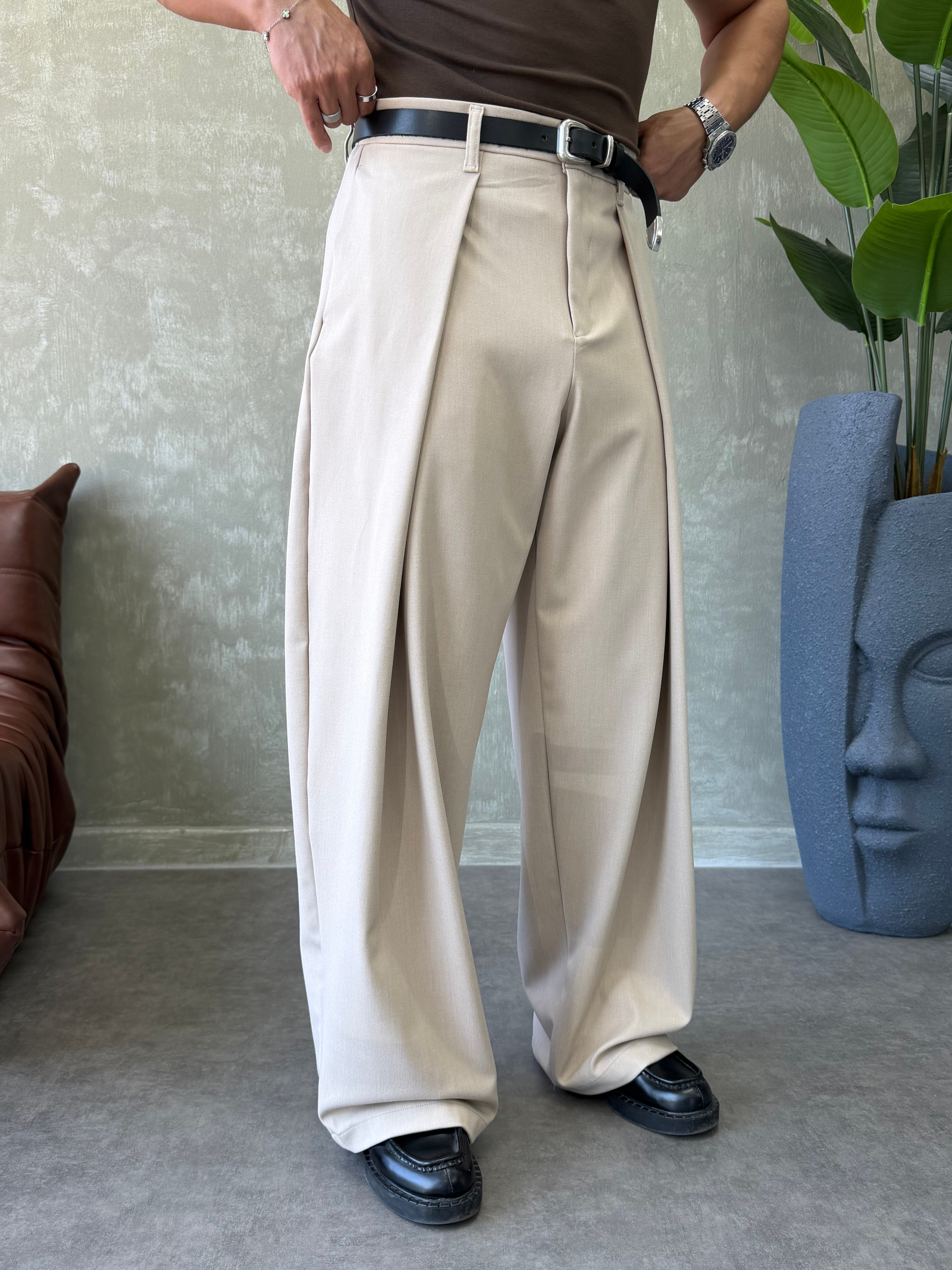 PREMIUM KUMAŞ KORE KESİM PANTOLON BEJ