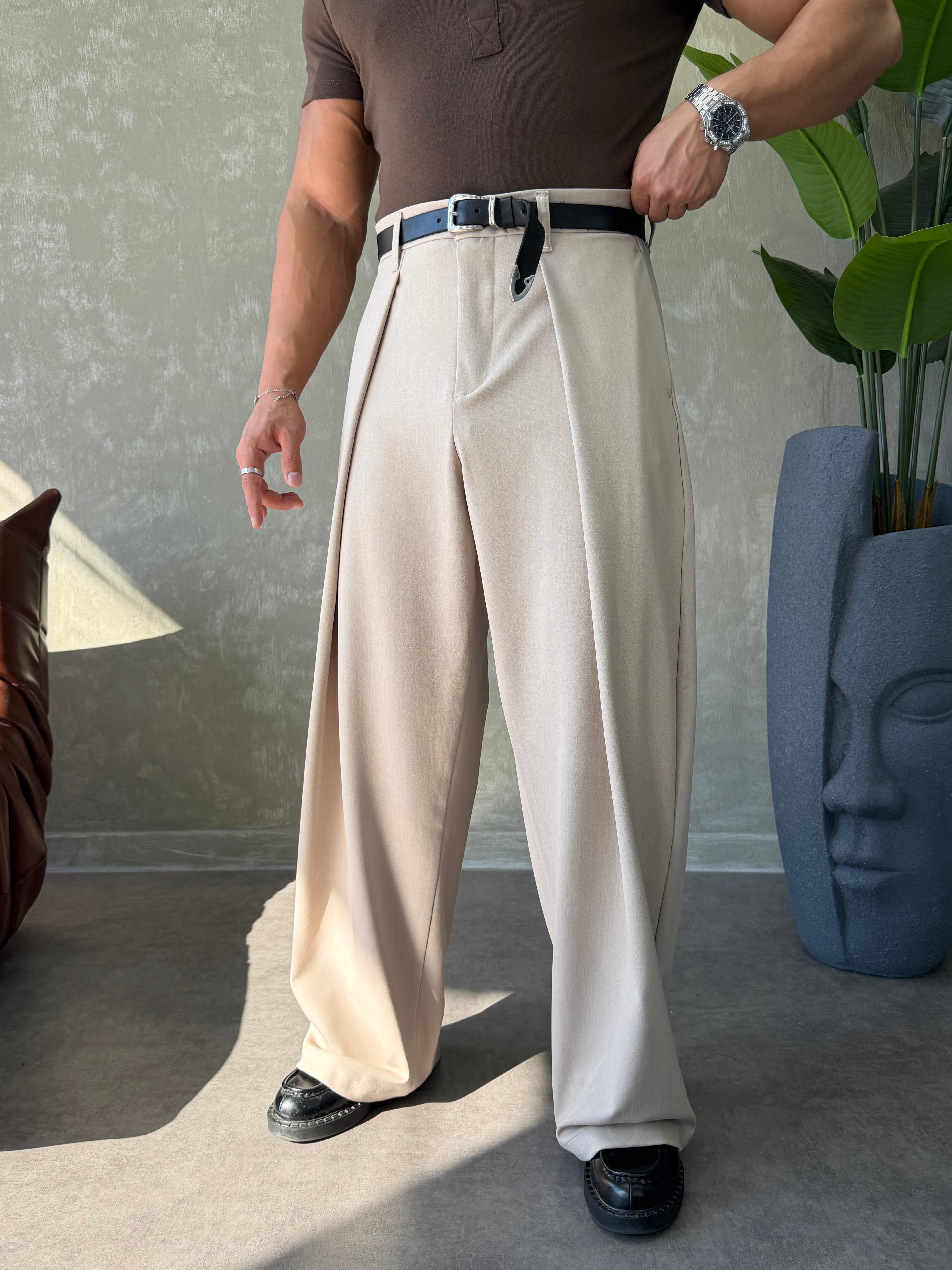 PREMIUM KUMAŞ KORE KESİM PANTOLON BEJ