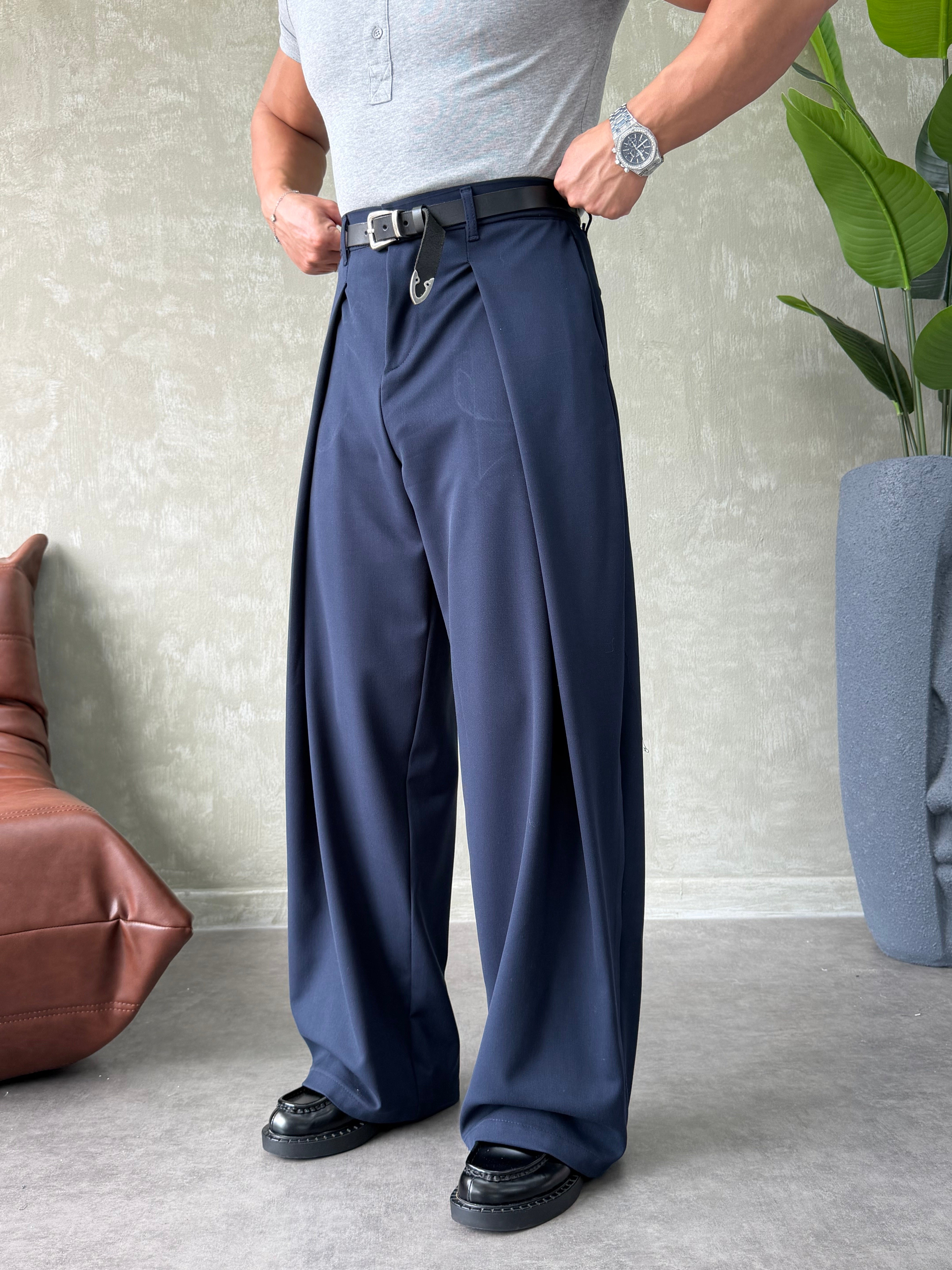 PREMIUM KUMAŞ KORE KESİM PANTOLON LACİVERT