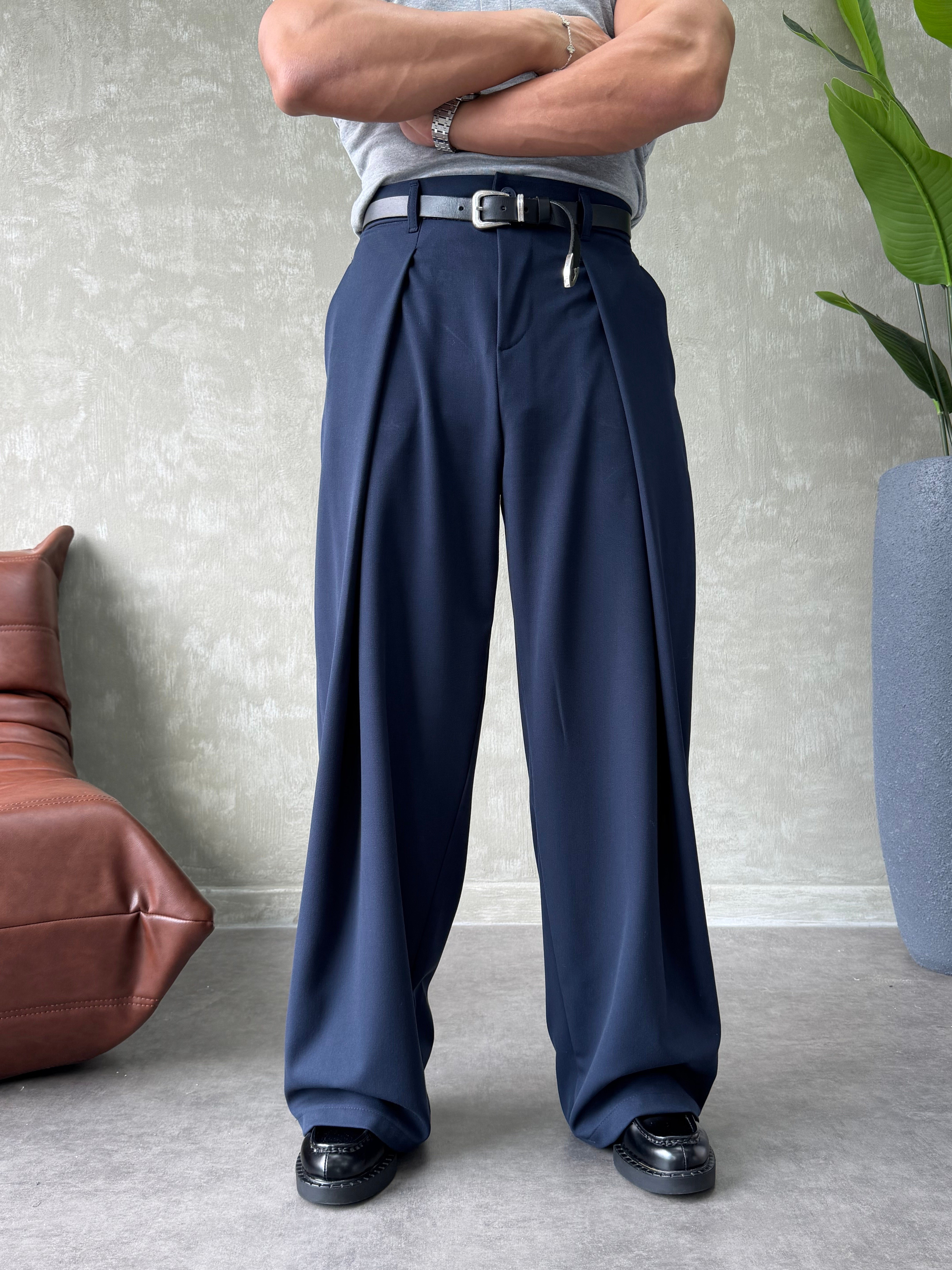 PREMIUM KUMAŞ KORE KESİM PANTOLON LACİVERT
