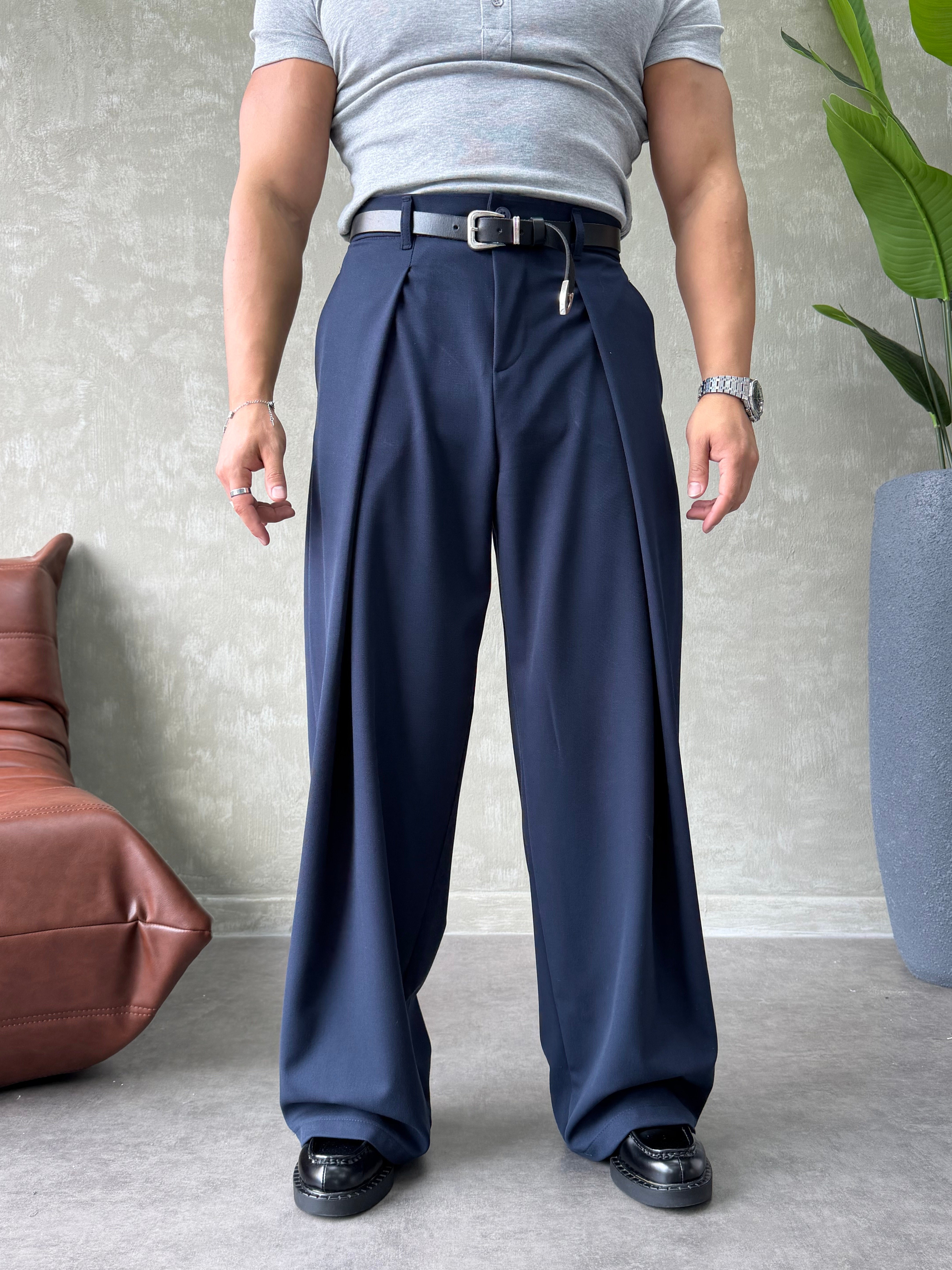 PREMIUM KUMAŞ KORE KESİM PANTOLON LACİVERT