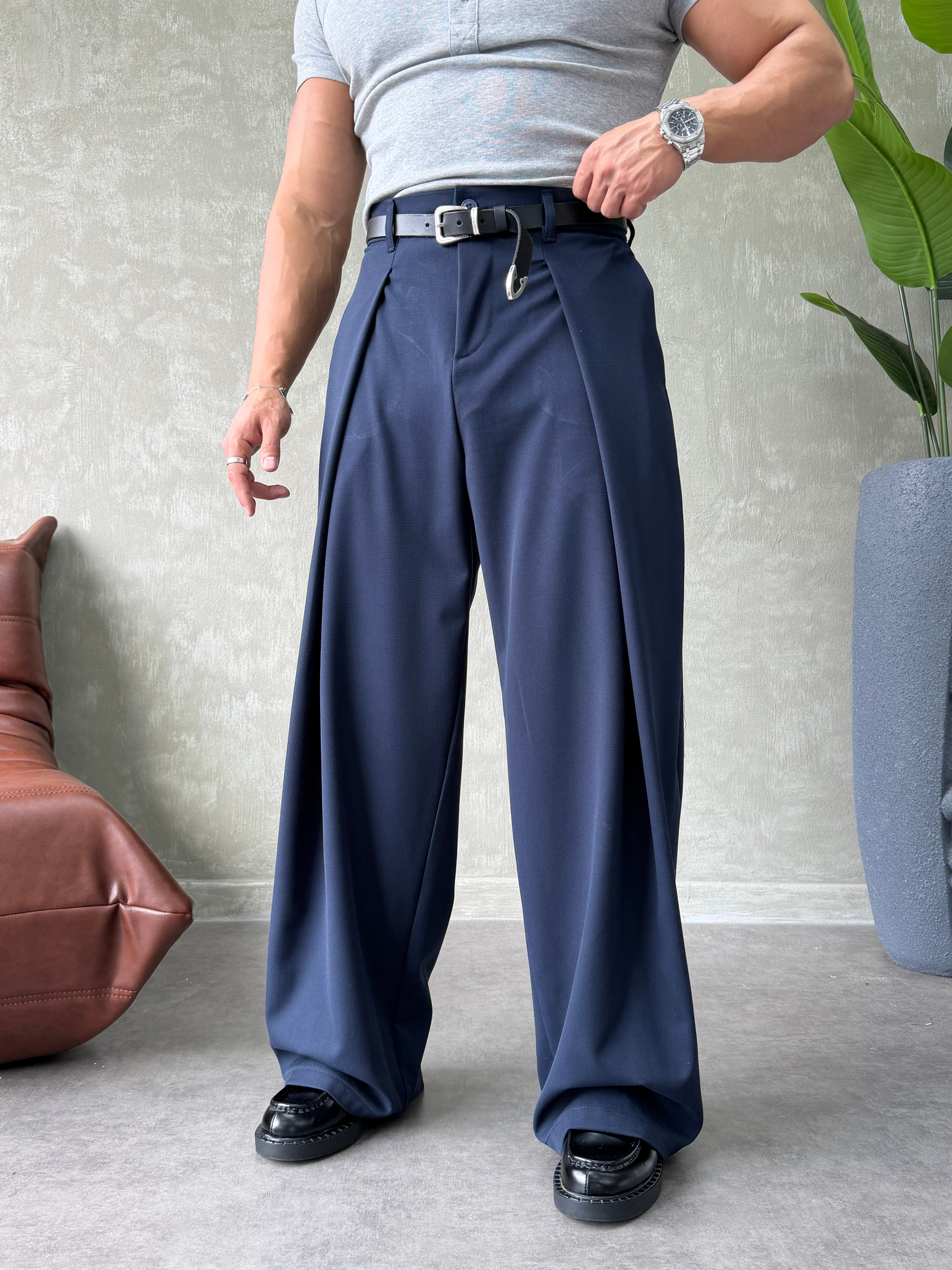 PREMIUM KUMAŞ KORE KESİM PANTOLON LACİVERT