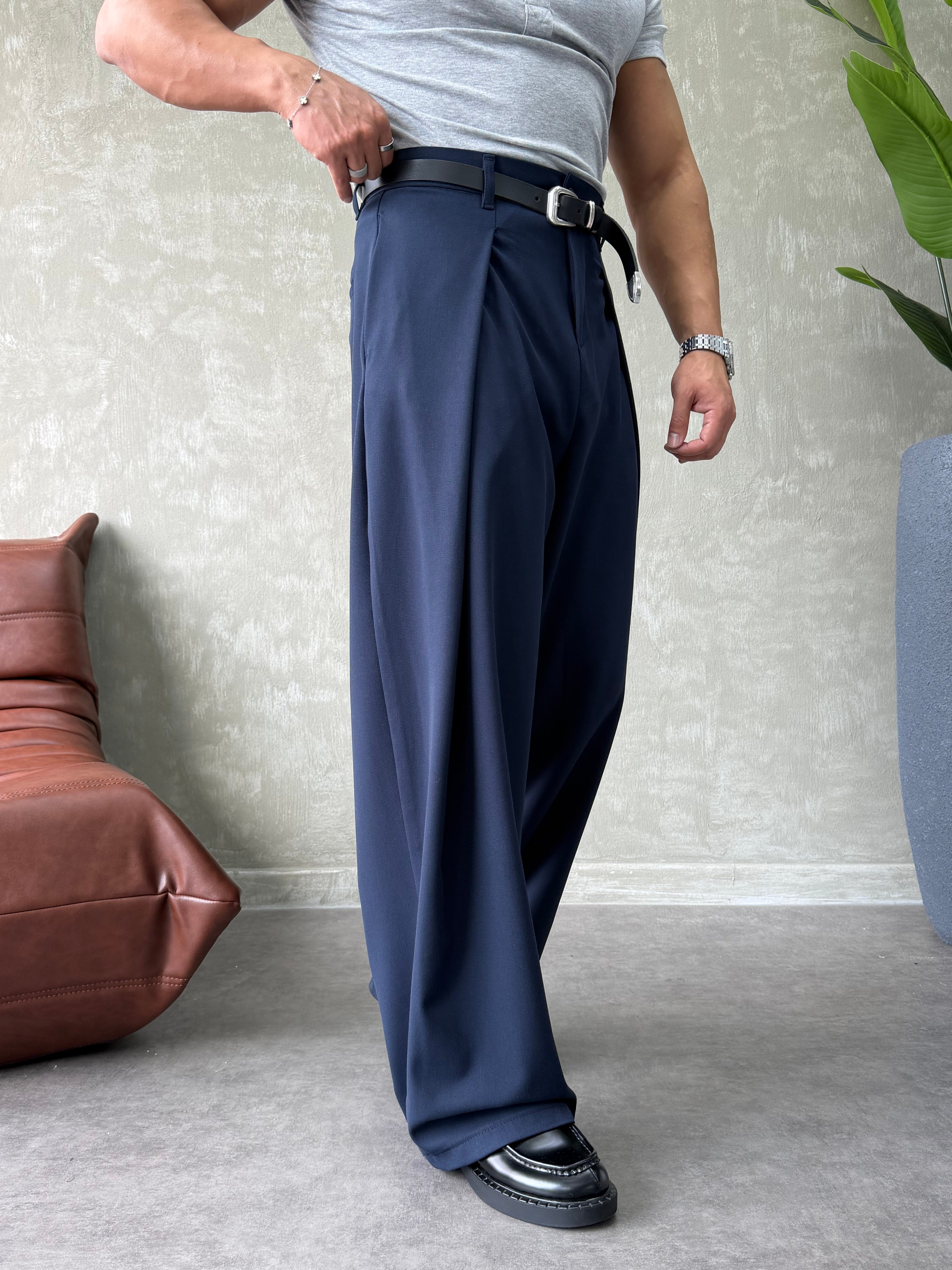 PREMIUM KUMAŞ KORE KESİM PANTOLON LACİVERT
