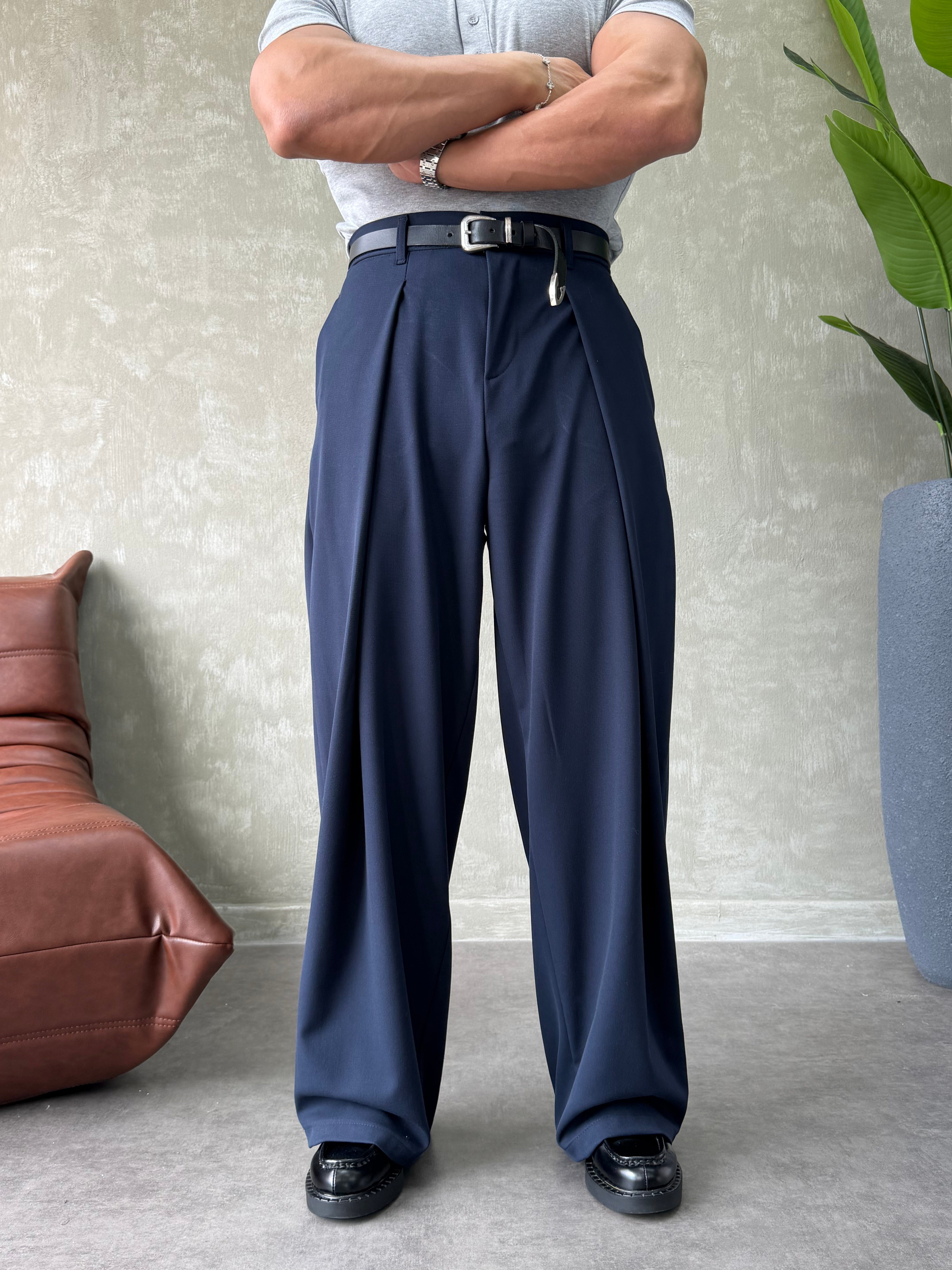 PREMIUM KUMAŞ KORE KESİM PANTOLON LACİVERT
