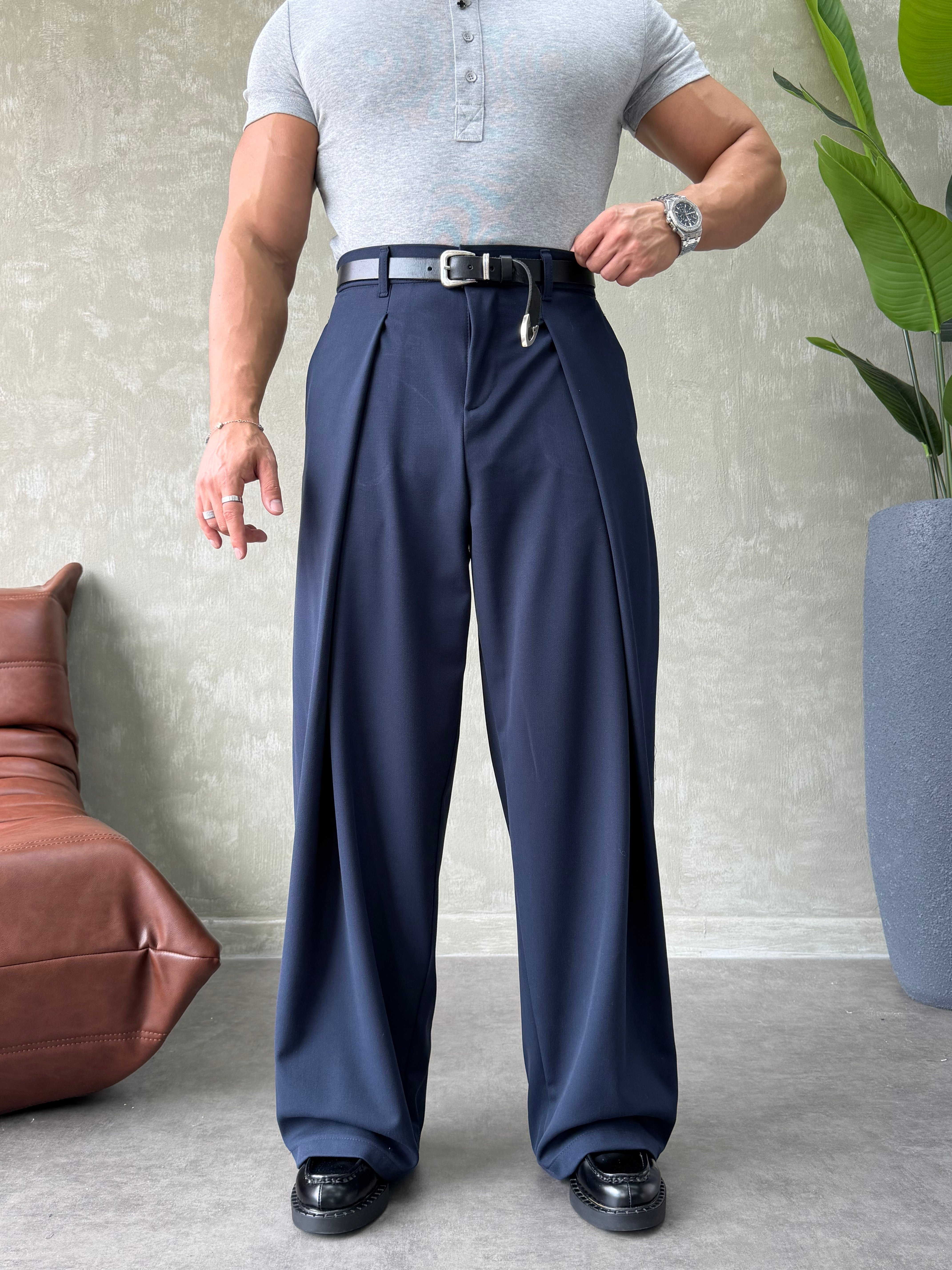 PREMIUM KUMAŞ KORE KESİM PANTOLON LACİVERT