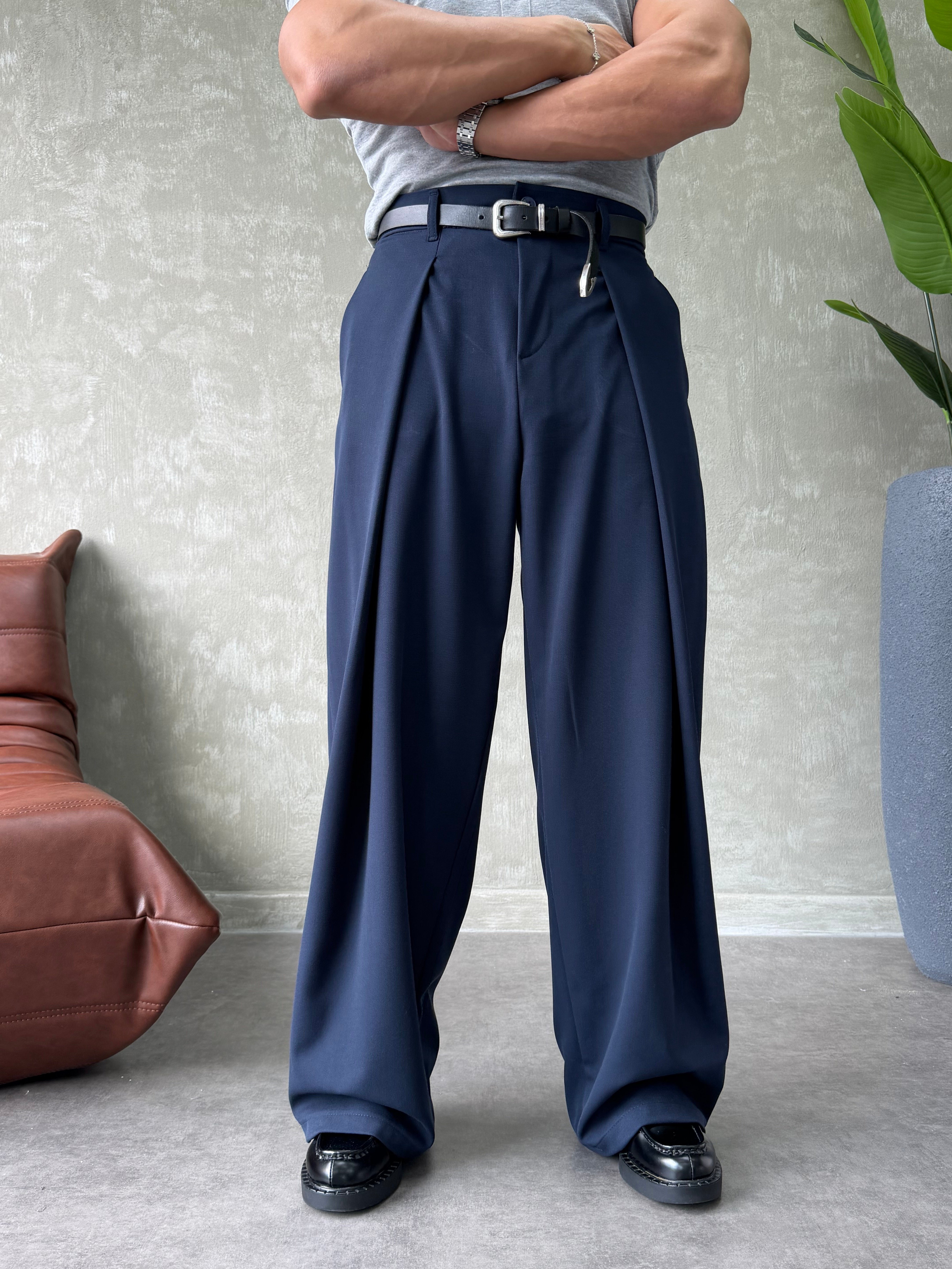 PREMIUM KUMAŞ KORE KESİM PANTOLON LACİVERT