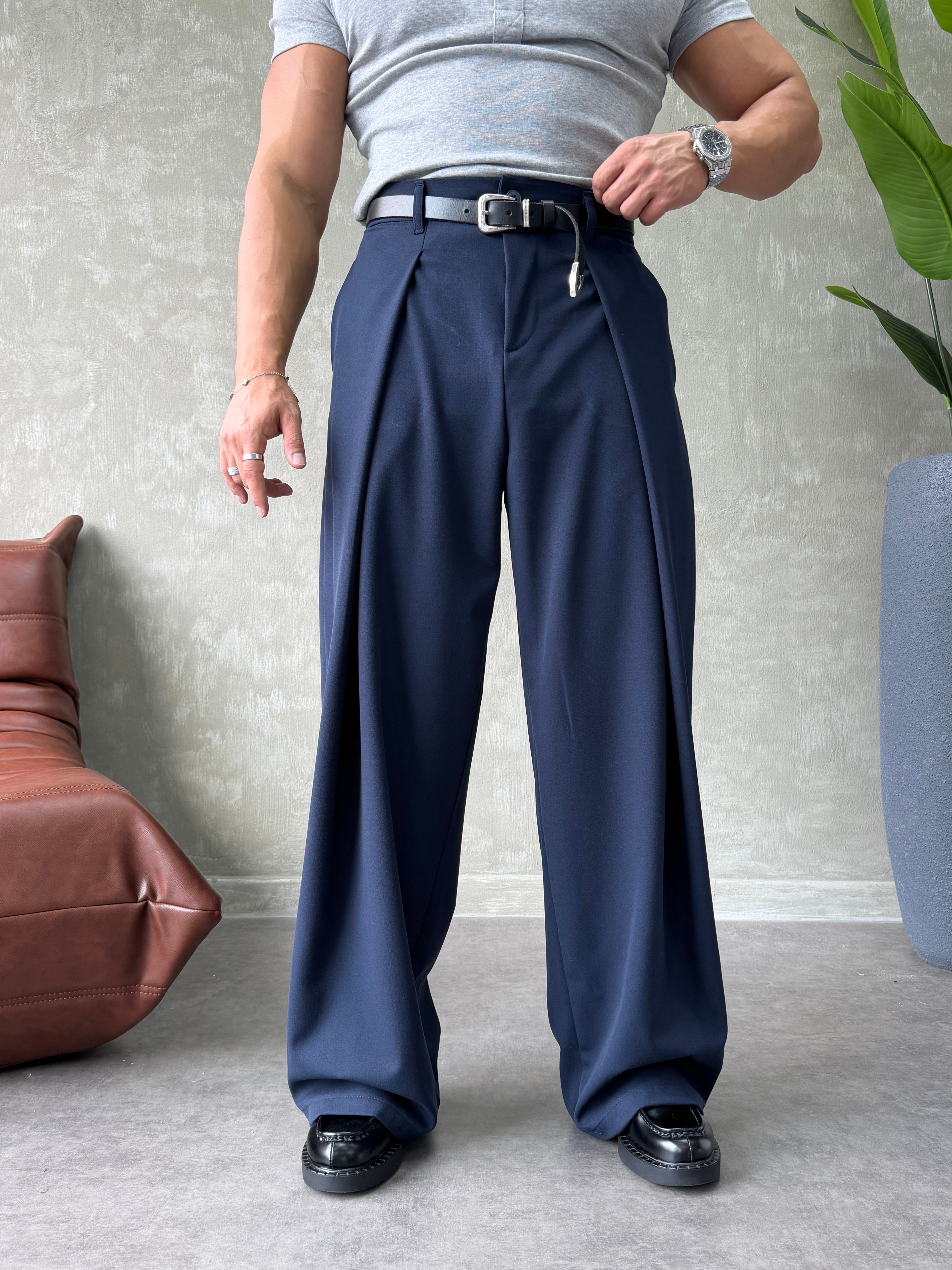 PREMIUM KUMAŞ KORE KESİM PANTOLON LACİVERT