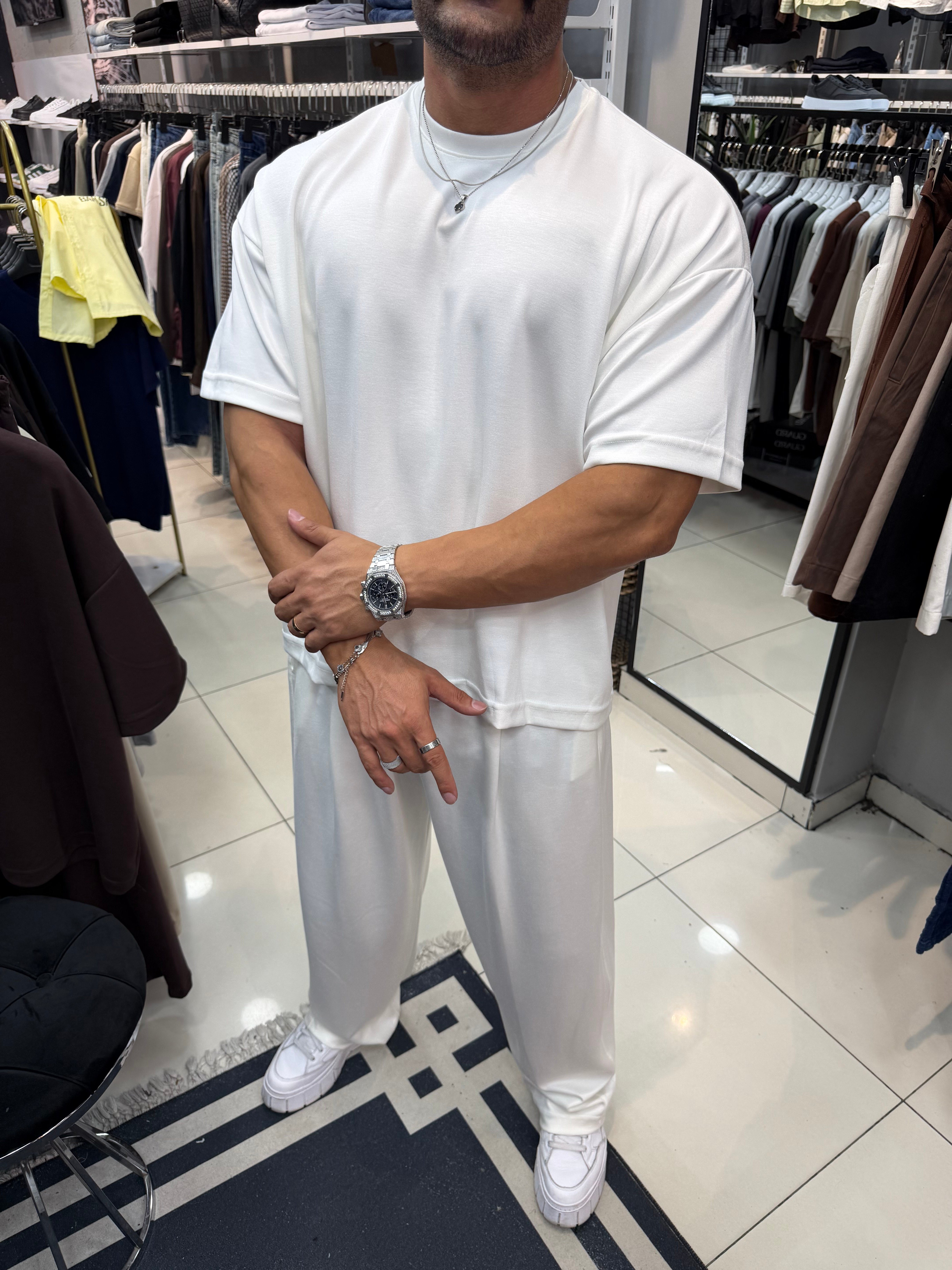 PREMIUM OVERSIZE OYSHO KUMAŞ TAKIM BEYAZ