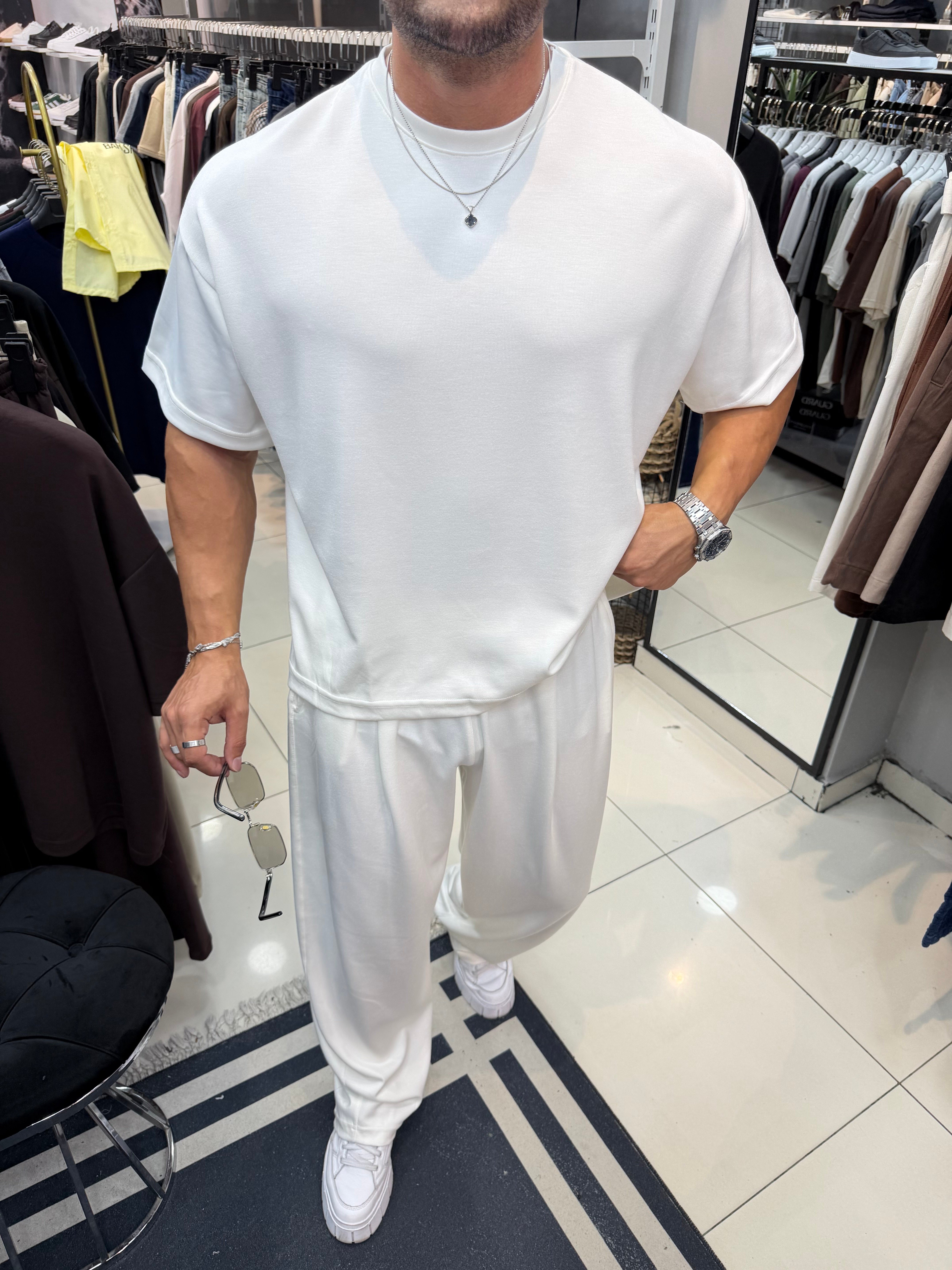 PREMIUM OVERSIZE OYSHO KUMAŞ TAKIM BEYAZ