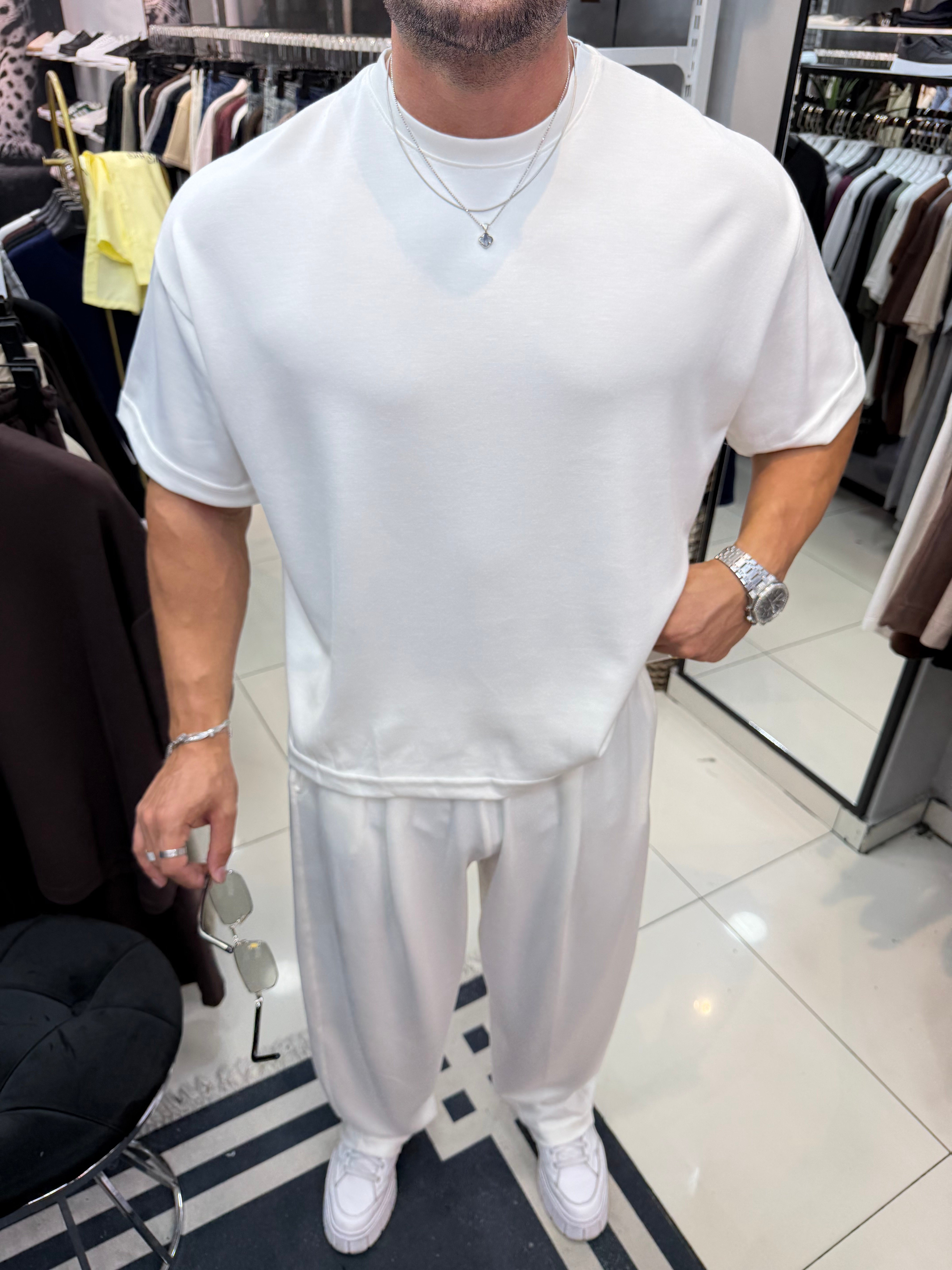 PREMIUM OVERSIZE OYSHO KUMAŞ TAKIM BEYAZ