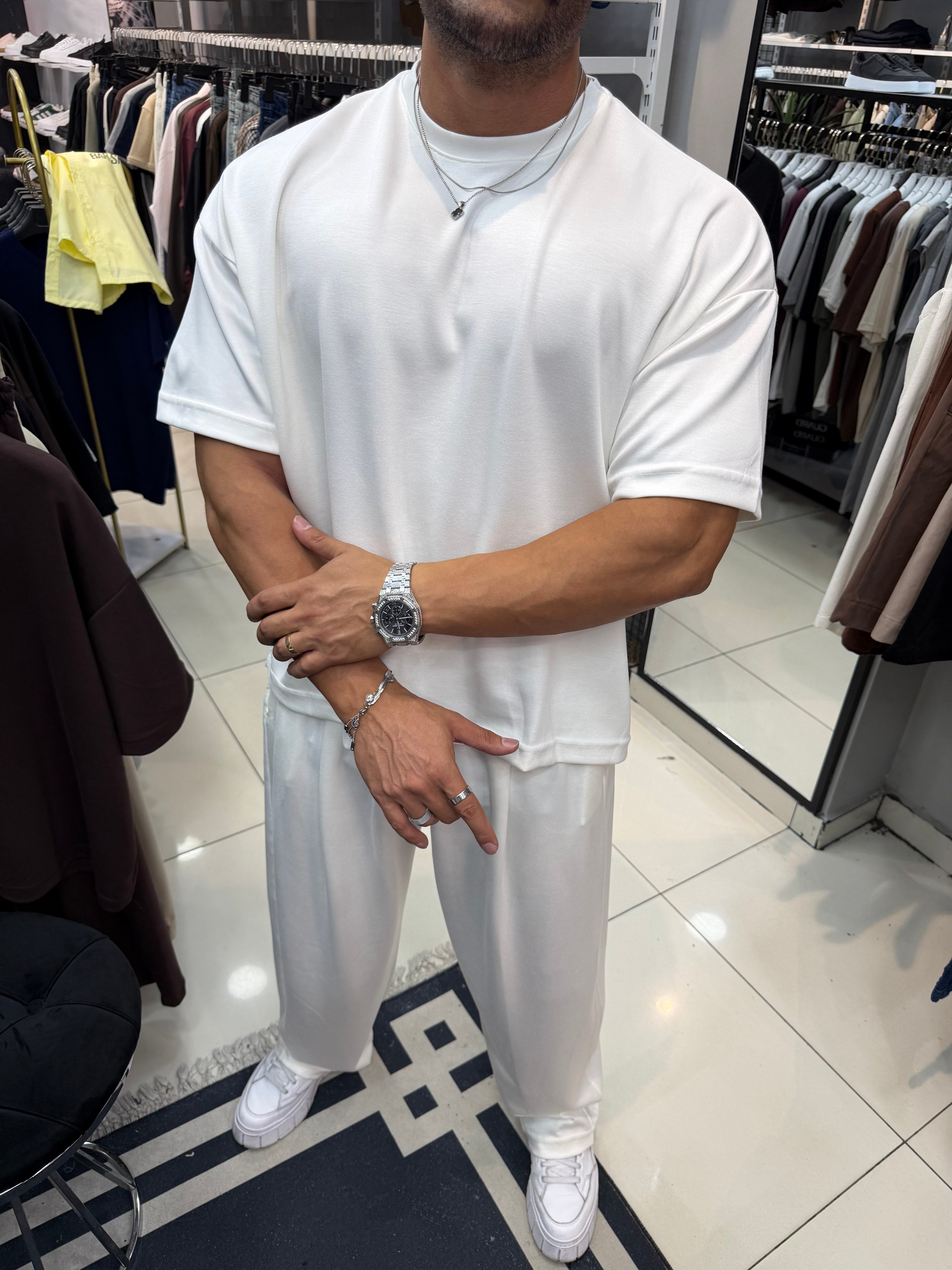 PREMIUM OVERSIZE OYSHO KUMAŞ TAKIM BEYAZ
