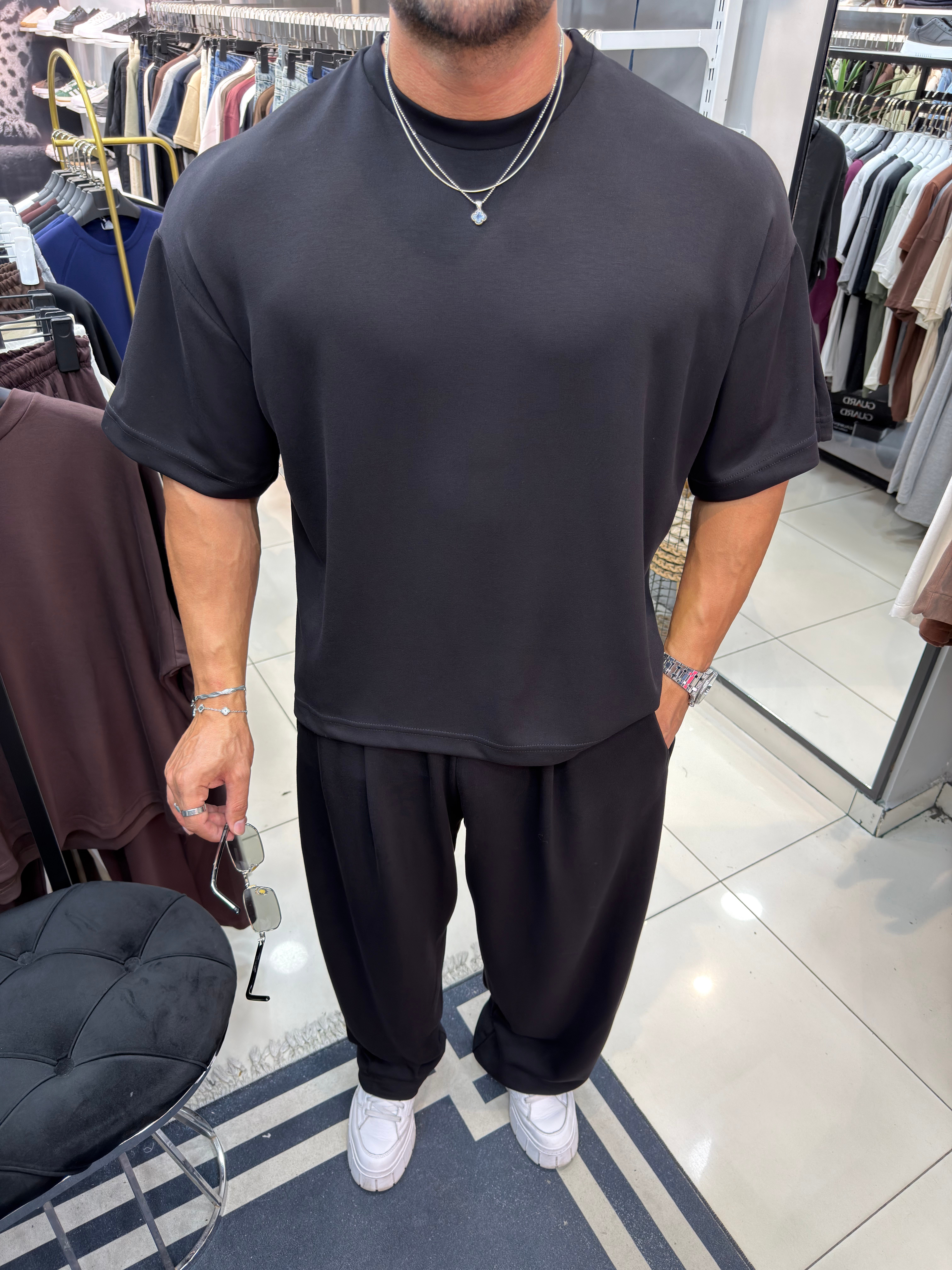 PREMIUM OVERSIZE OYSHO KUMAŞ TAKIM SİYAH