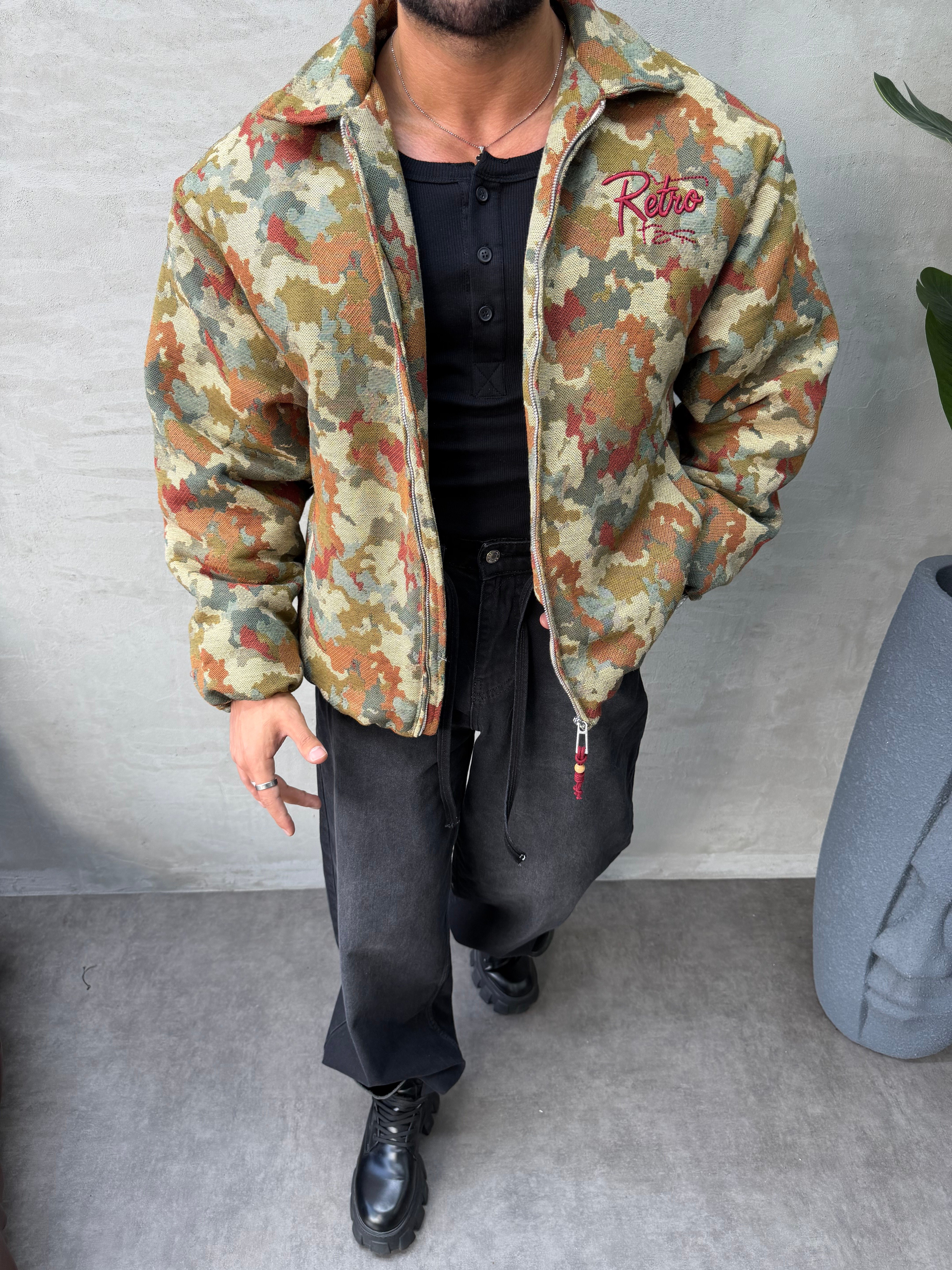 PREMIUM SERİ  KAMUFLAJ OVERSIZE VİNTAGE MONT 