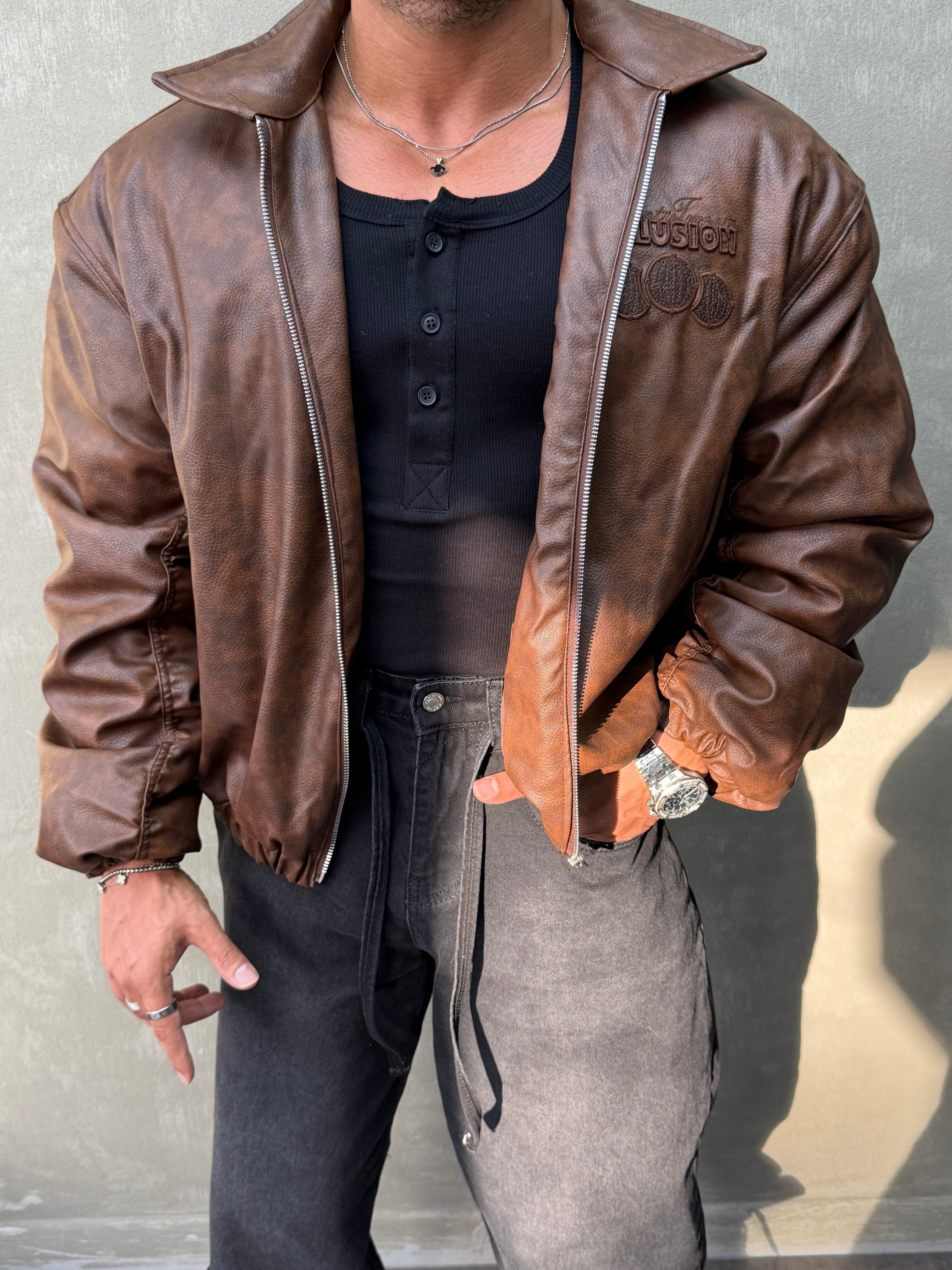 PREMIUM SERİ OVERSIZE BOMBER MONT KAHVERENGİ 