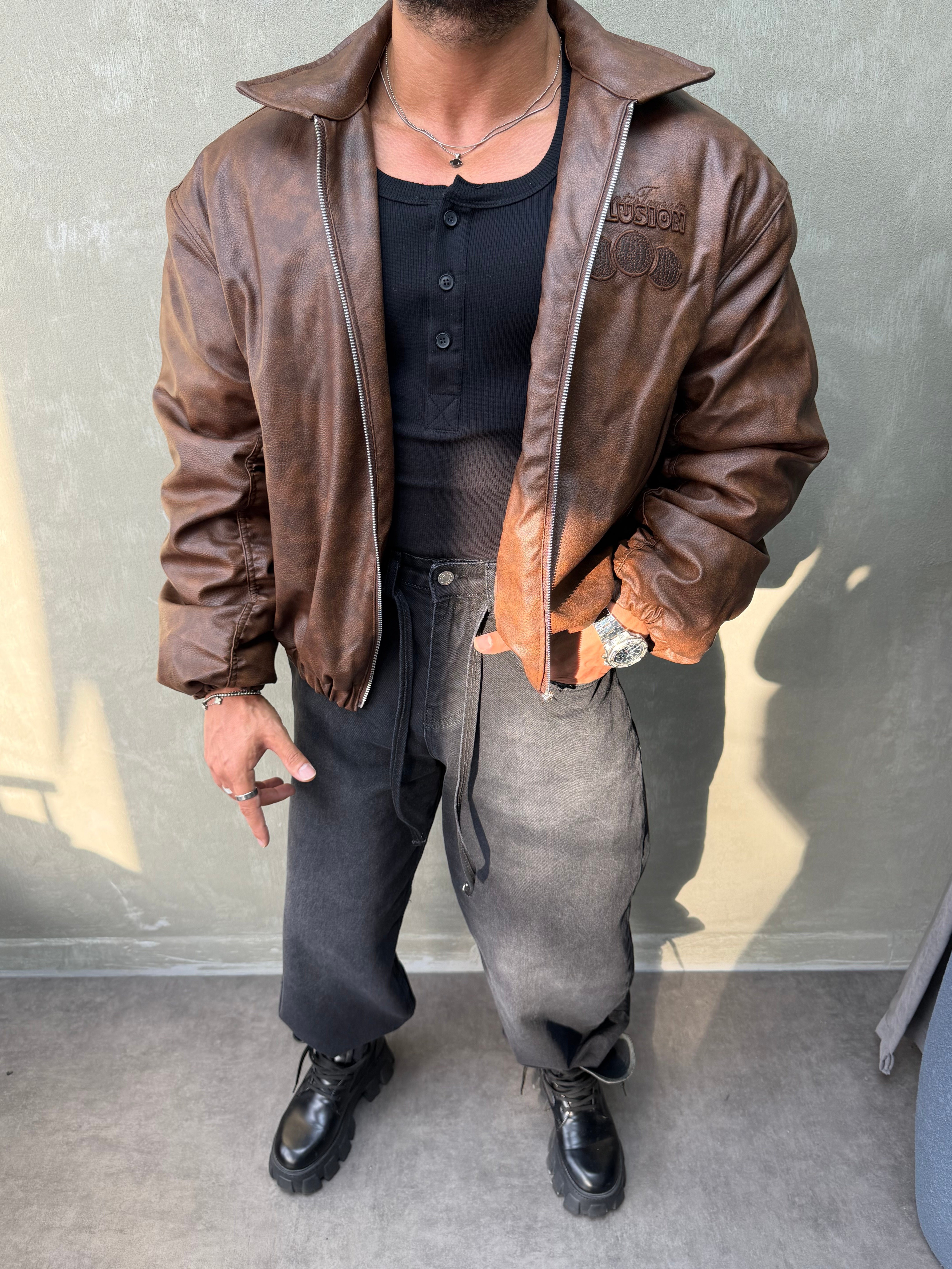 PREMIUM SERİ OVERSIZE BOMBER MONT KAHVERENGİ 