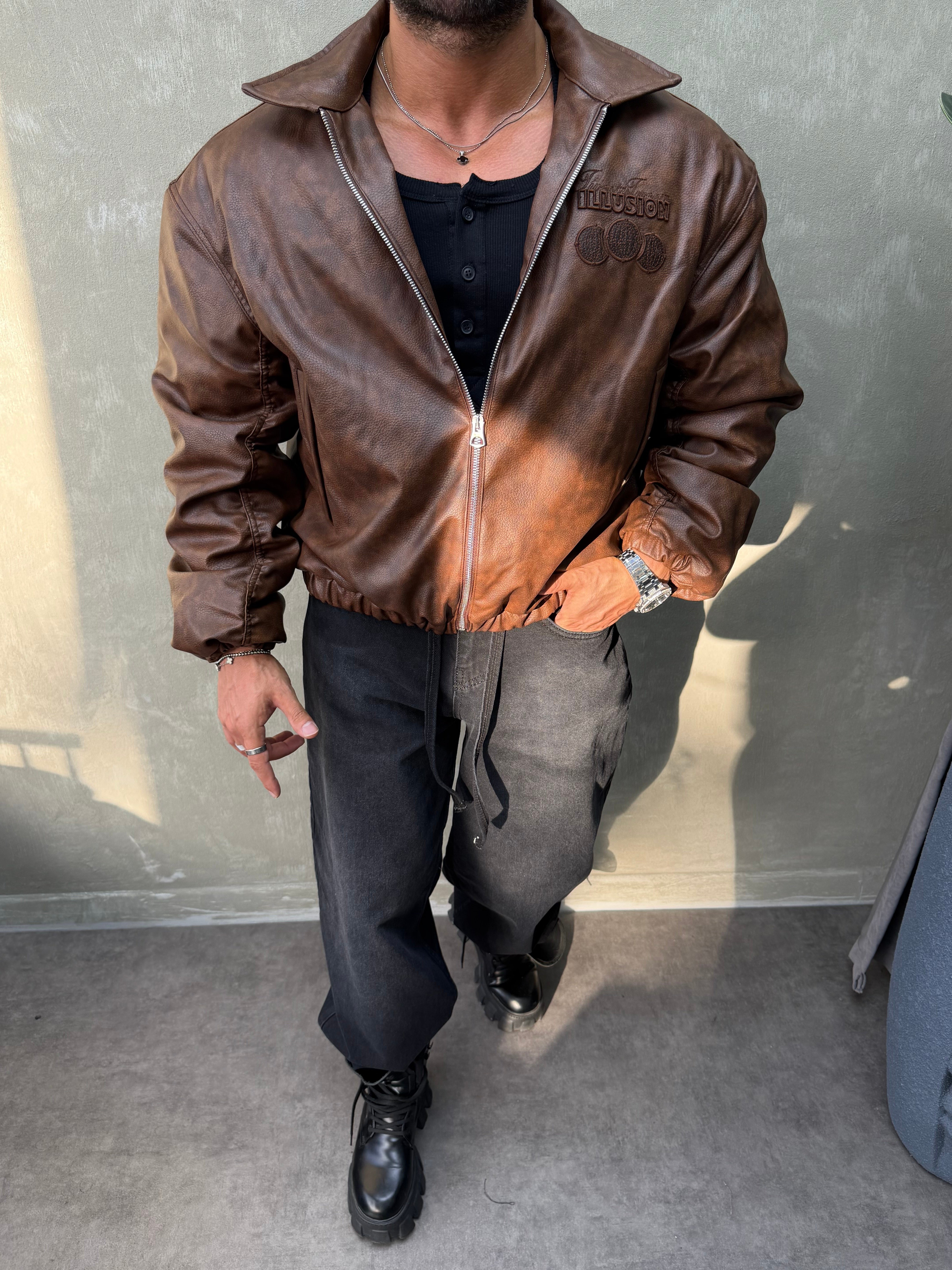 PREMIUM SERİ OVERSIZE BOMBER MONT KAHVERENGİ 