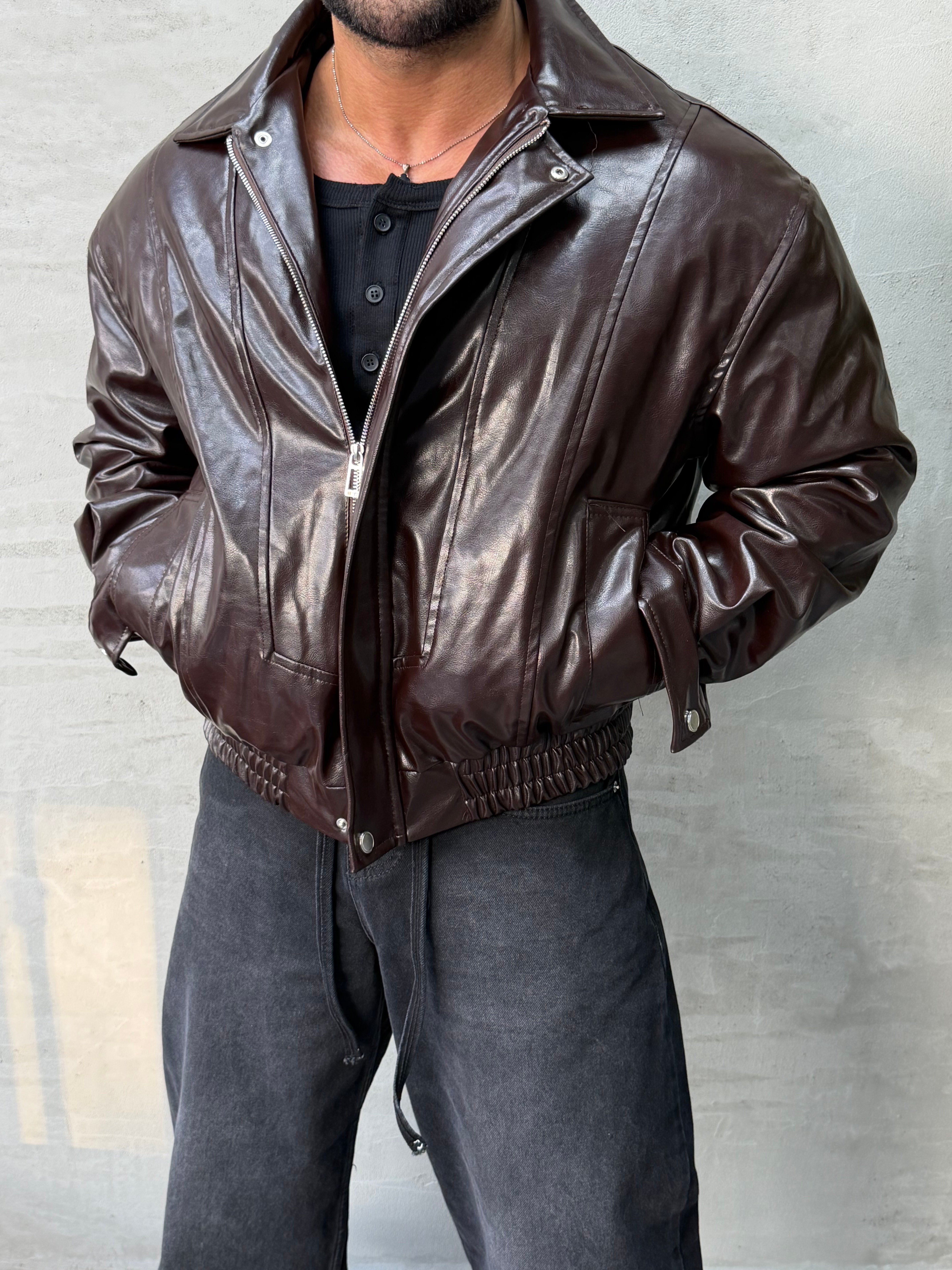 PREMIUM SERİ OVERSIZE BOMBER MONT KAHVERENGİ 