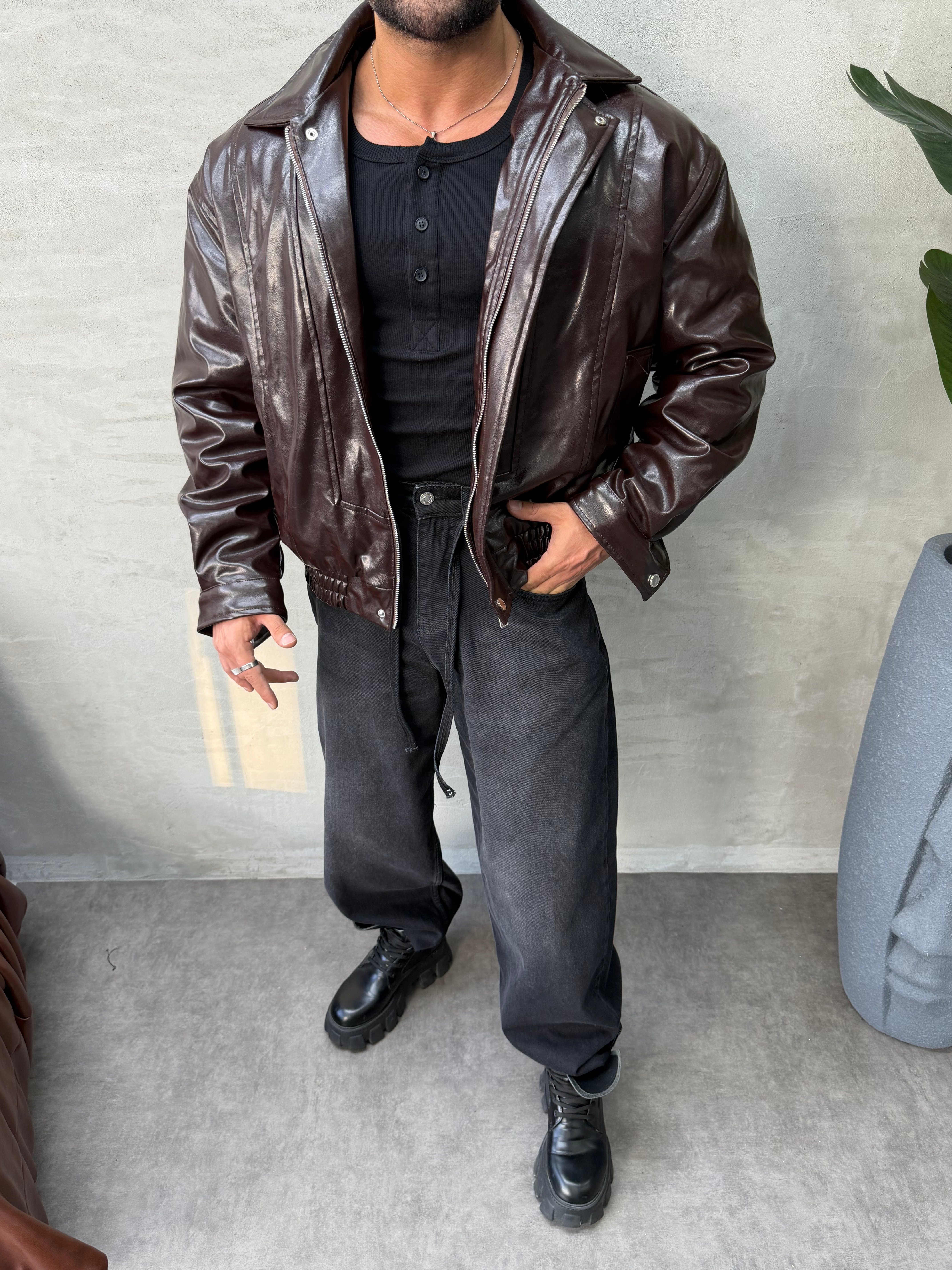 PREMIUM SERİ OVERSIZE BOMBER MONT KAHVERENGİ 