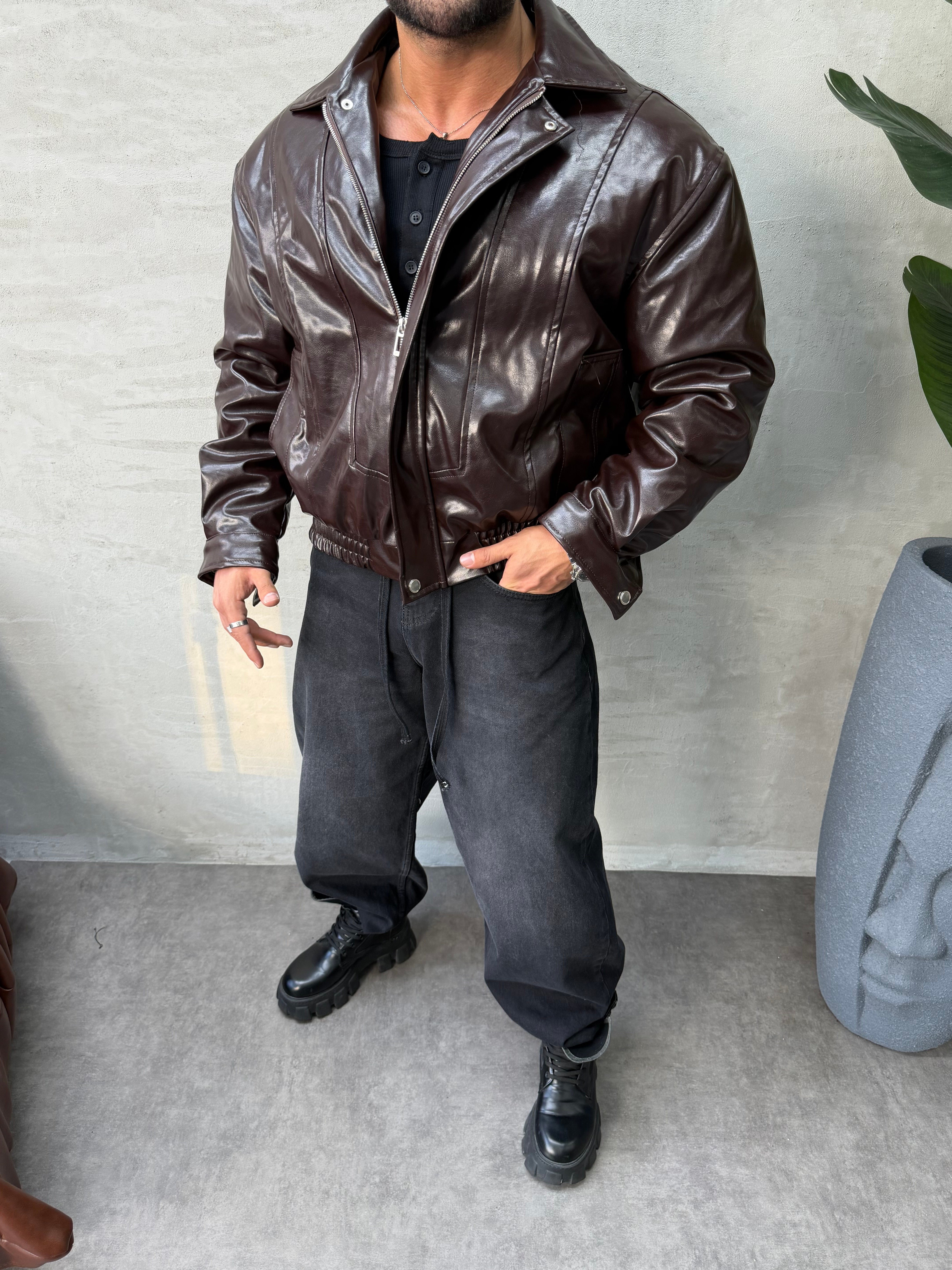 PREMIUM SERİ OVERSIZE BOMBER MONT KAHVERENGİ 