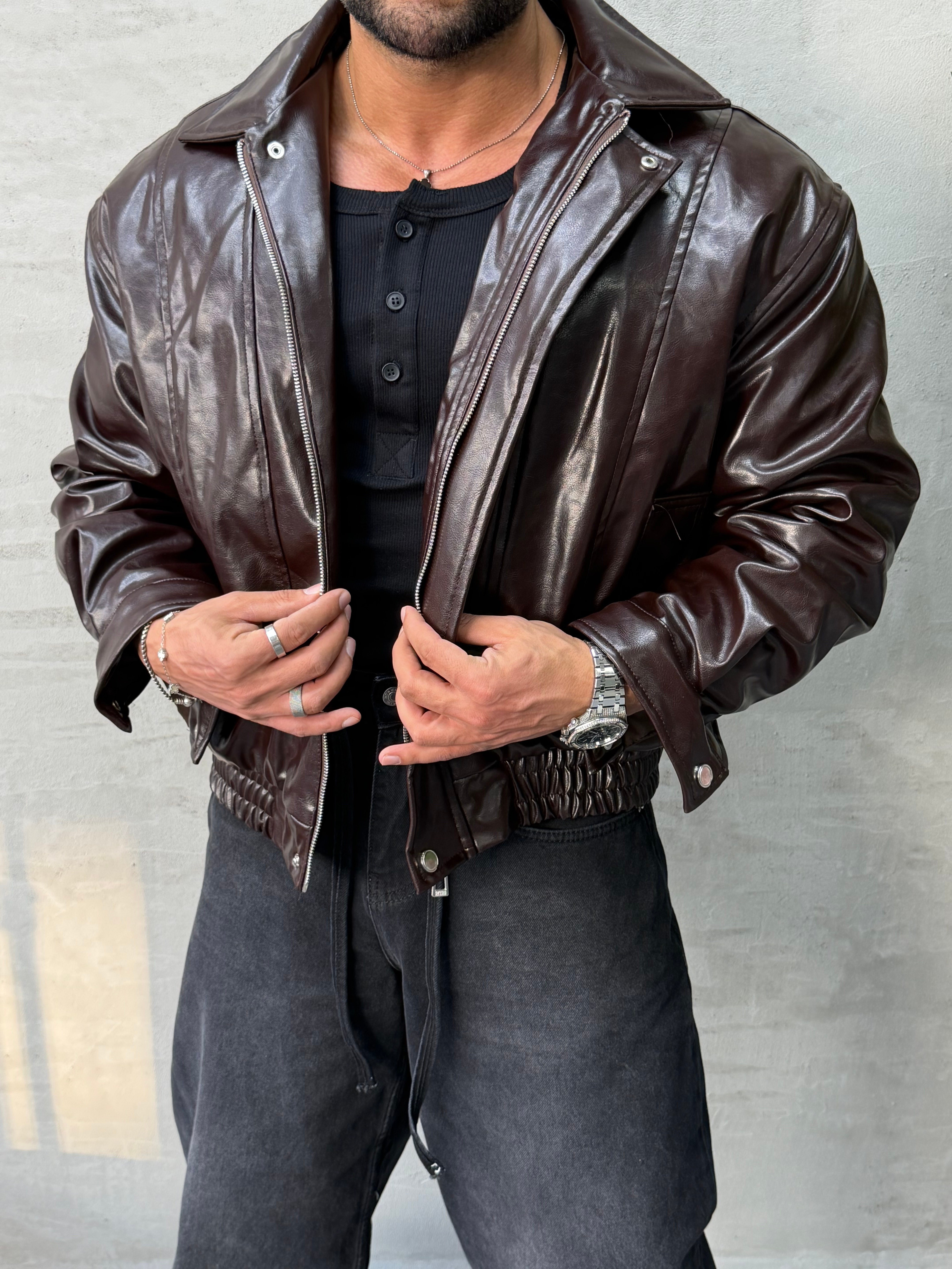 PREMIUM SERİ OVERSIZE BOMBER MONT KAHVERENGİ 