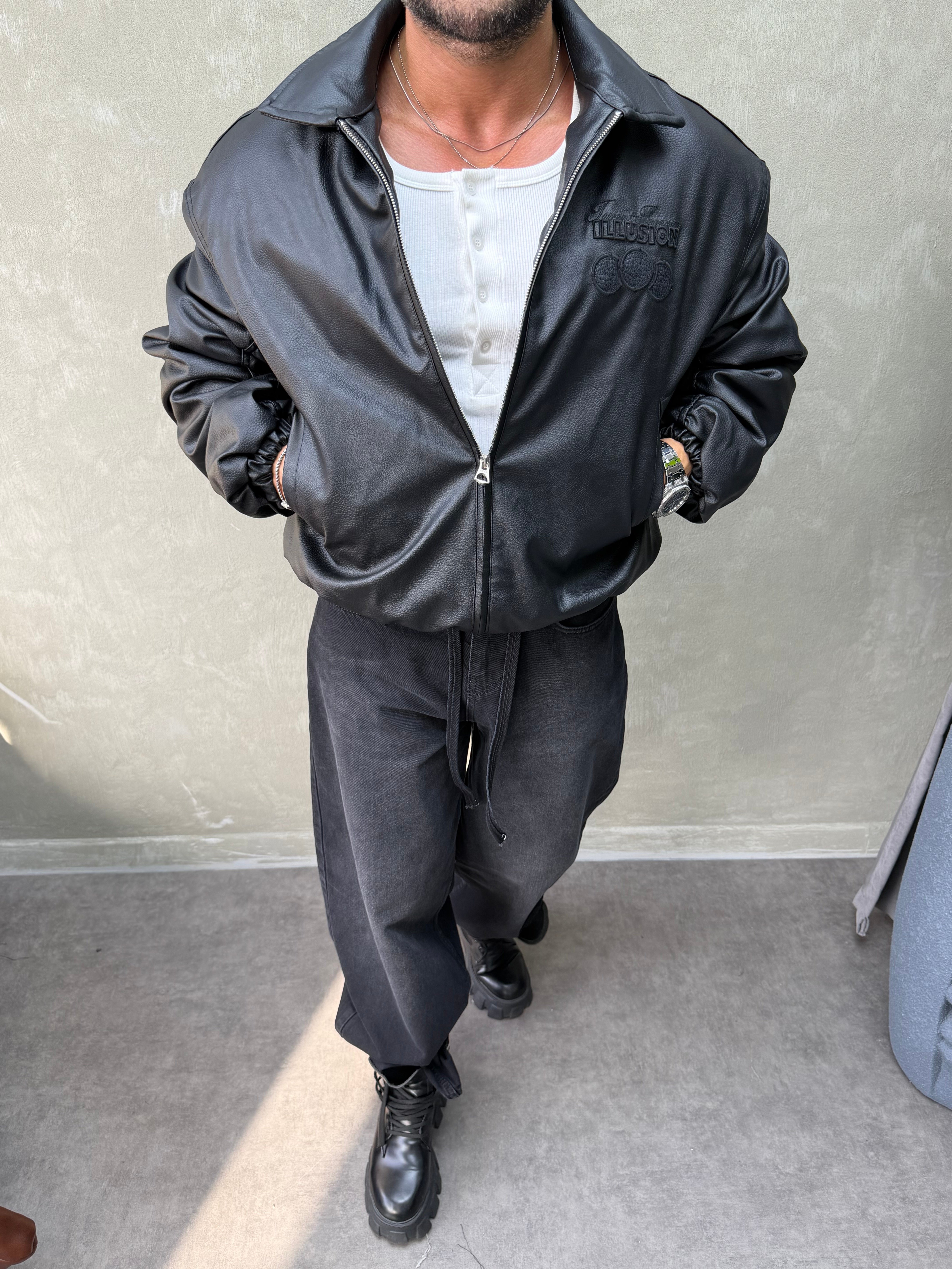 PREMIUM SERİ OVERSIZE BOMBER MONT SİYAH 