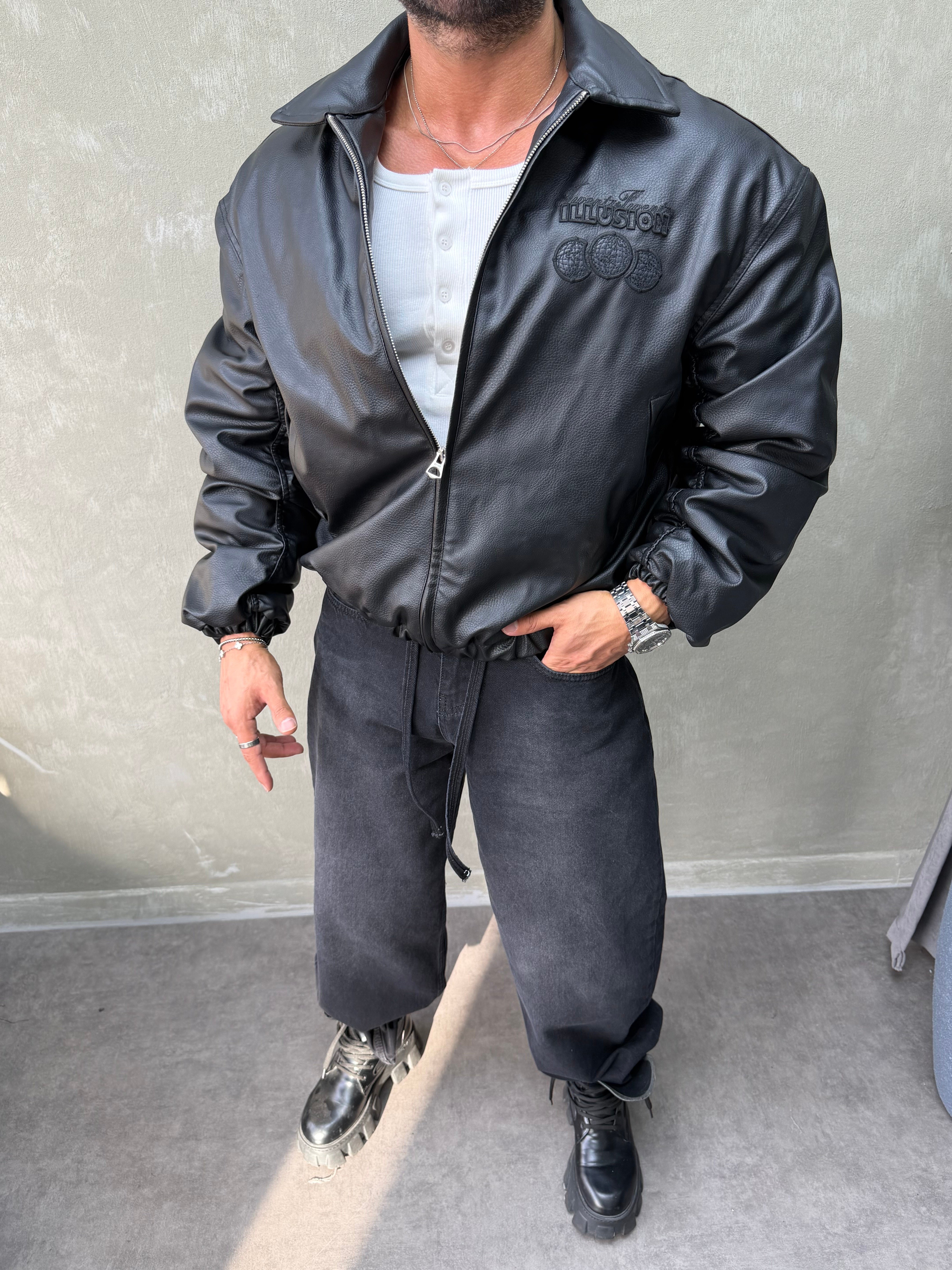 PREMIUM SERİ OVERSIZE BOMBER MONT SİYAH 