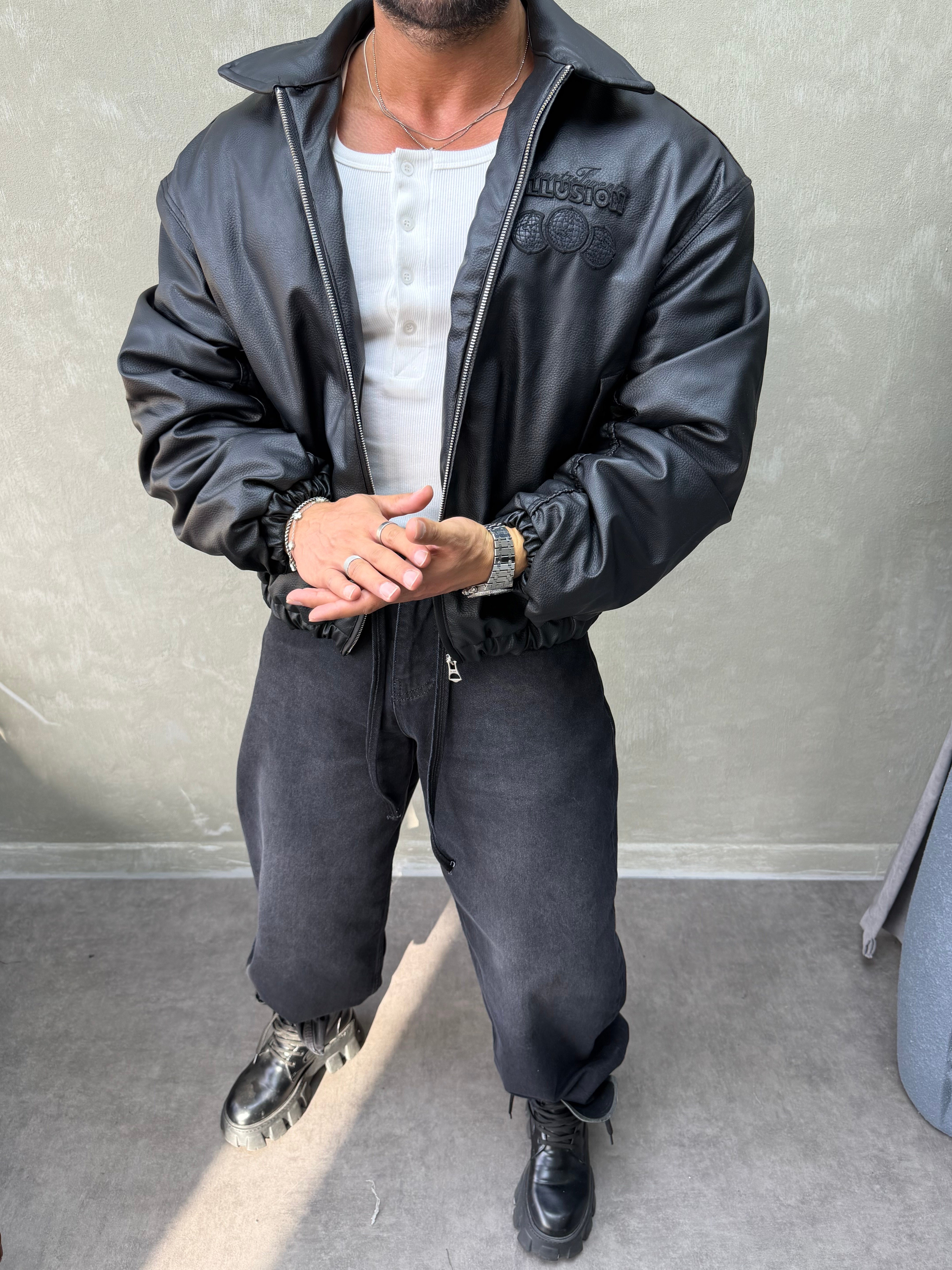 PREMIUM SERİ OVERSIZE BOMBER MONT SİYAH 