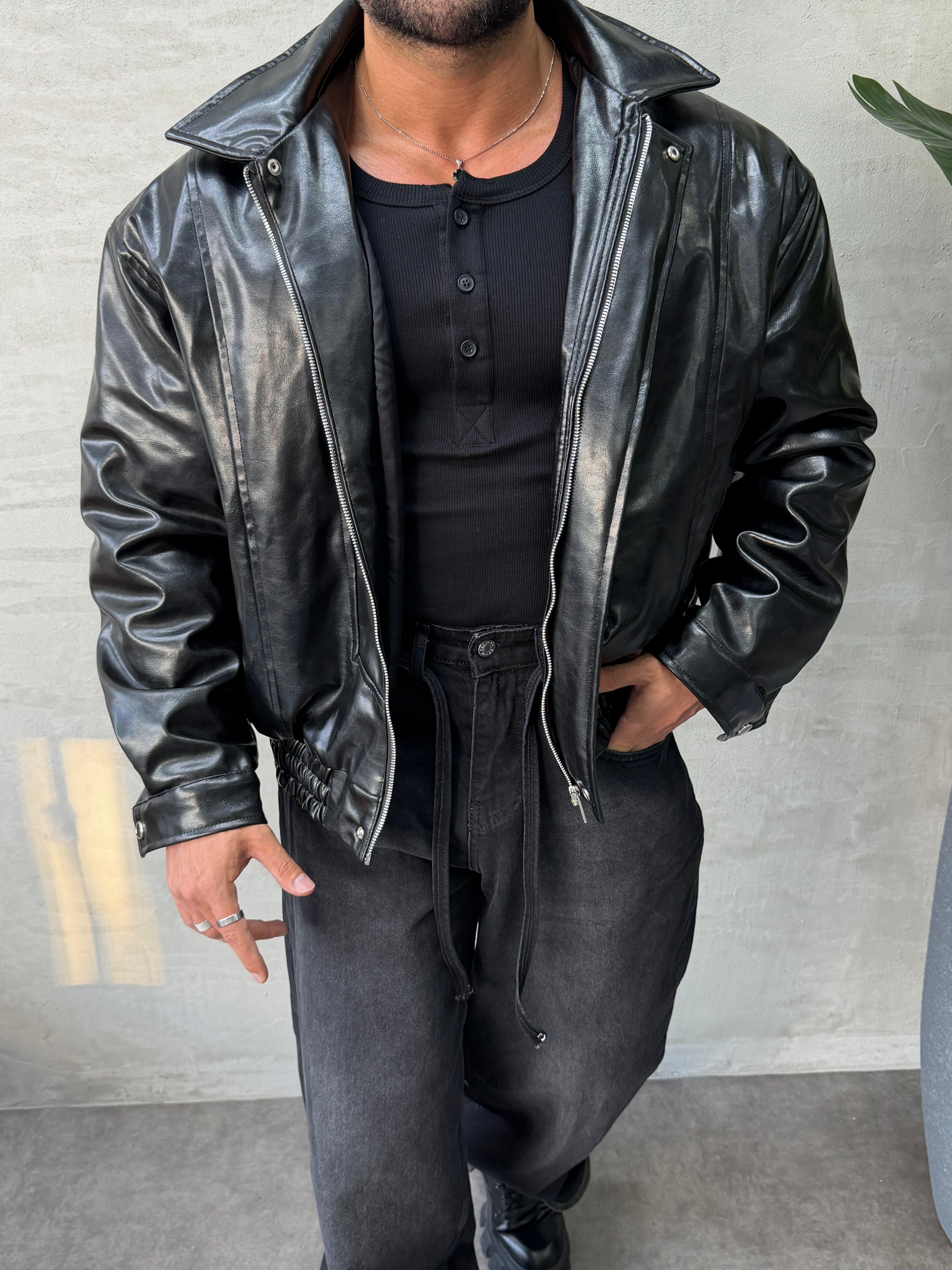 PREMIUM SERİ OVERSIZE BOMBER MONT SİYAH 