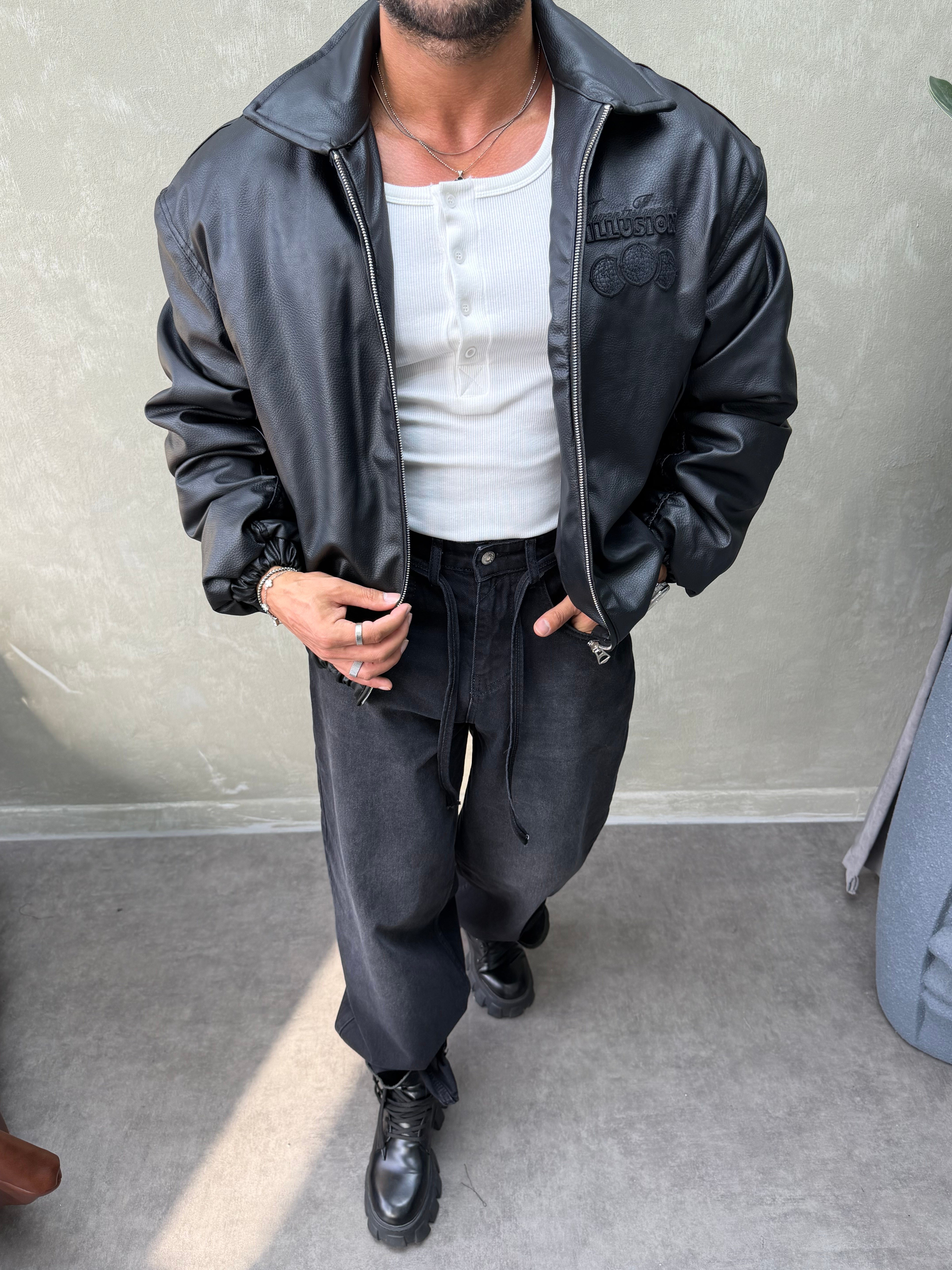PREMIUM SERİ OVERSIZE BOMBER MONT SİYAH 