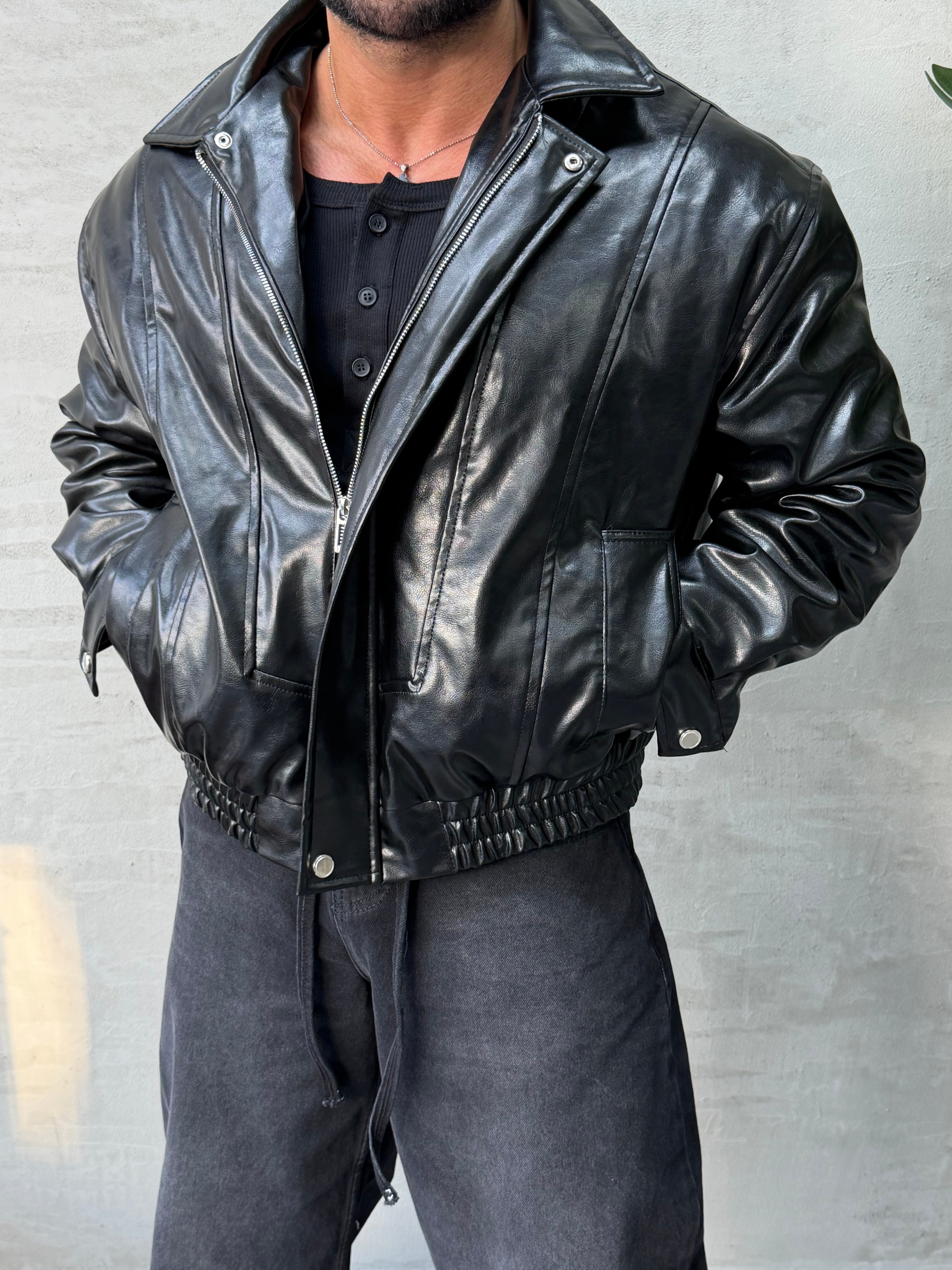 PREMIUM SERİ OVERSIZE BOMBER MONT SİYAH 