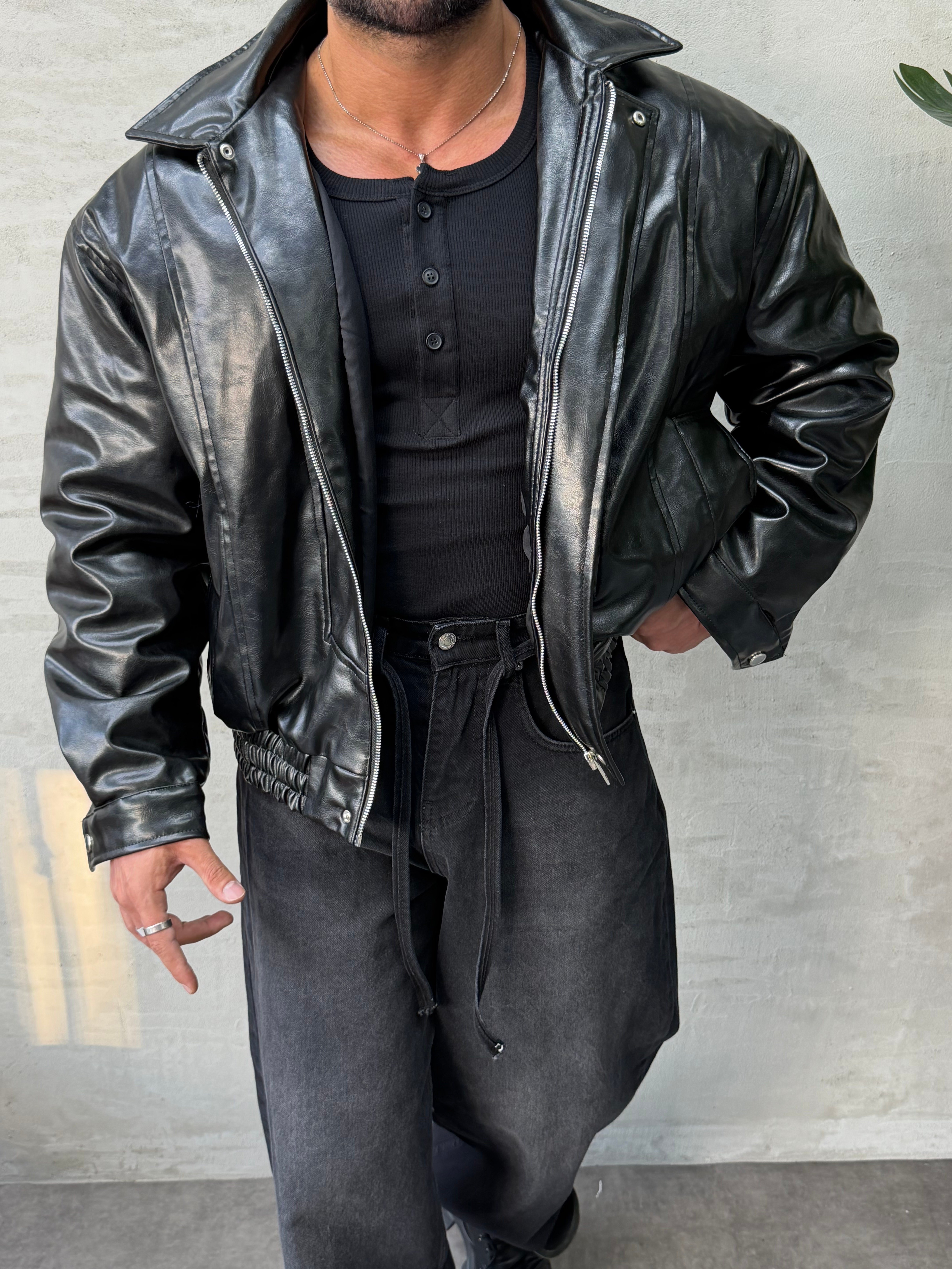 PREMIUM SERİ OVERSIZE BOMBER MONT SİYAH 