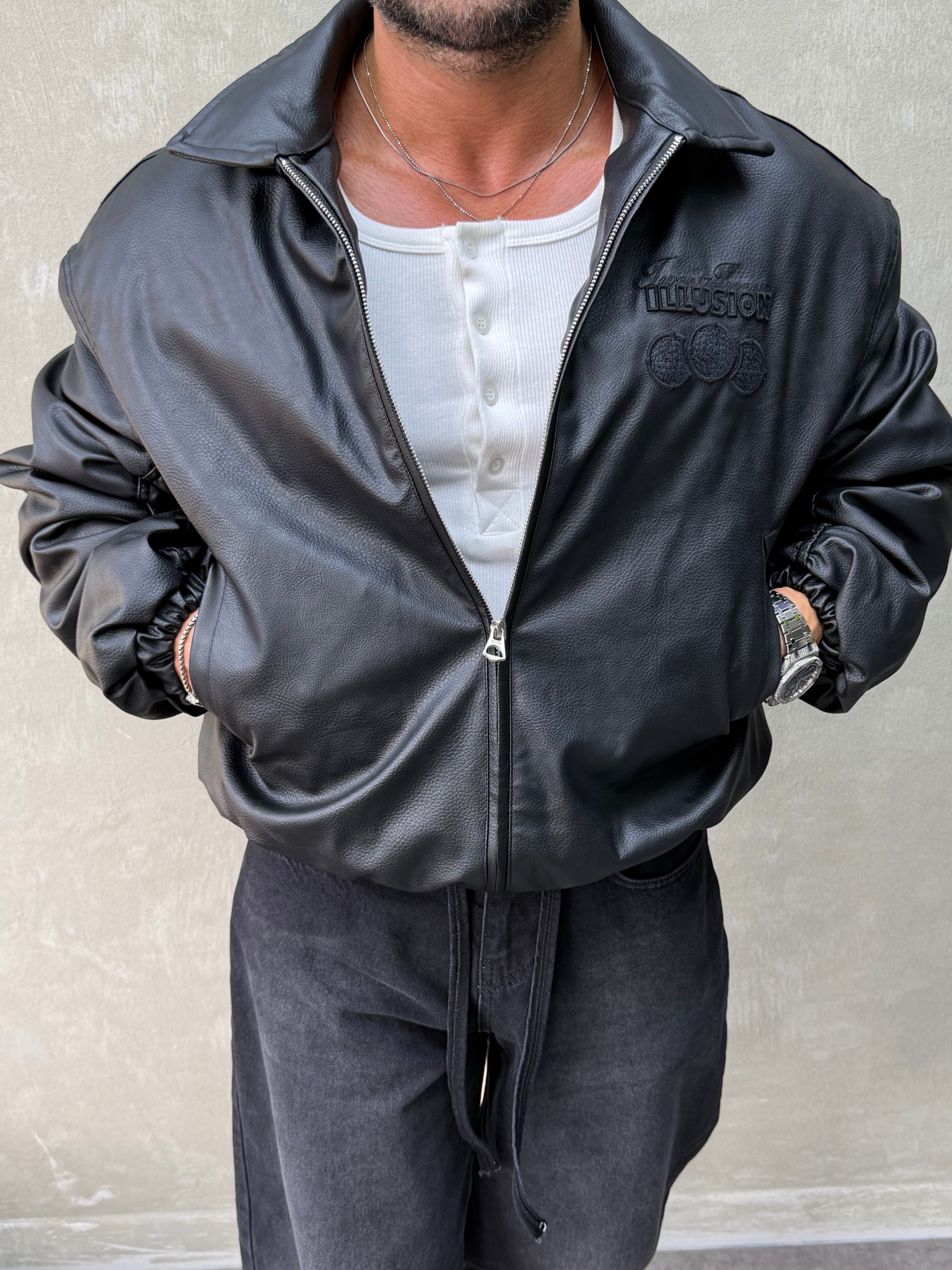 PREMIUM SERİ OVERSIZE BOMBER MONT SİYAH 