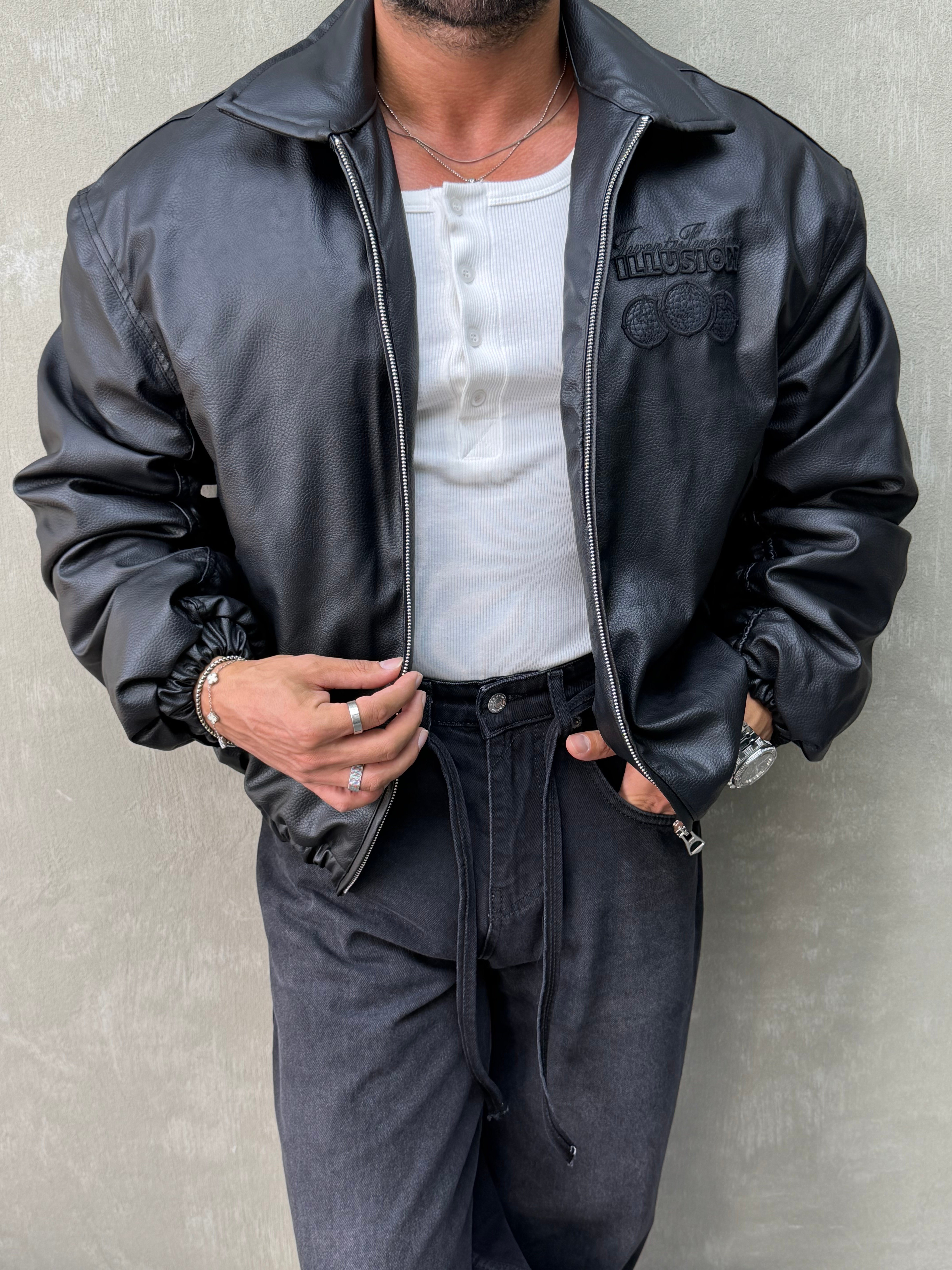 PREMIUM SERİ OVERSIZE BOMBER MONT SİYAH 