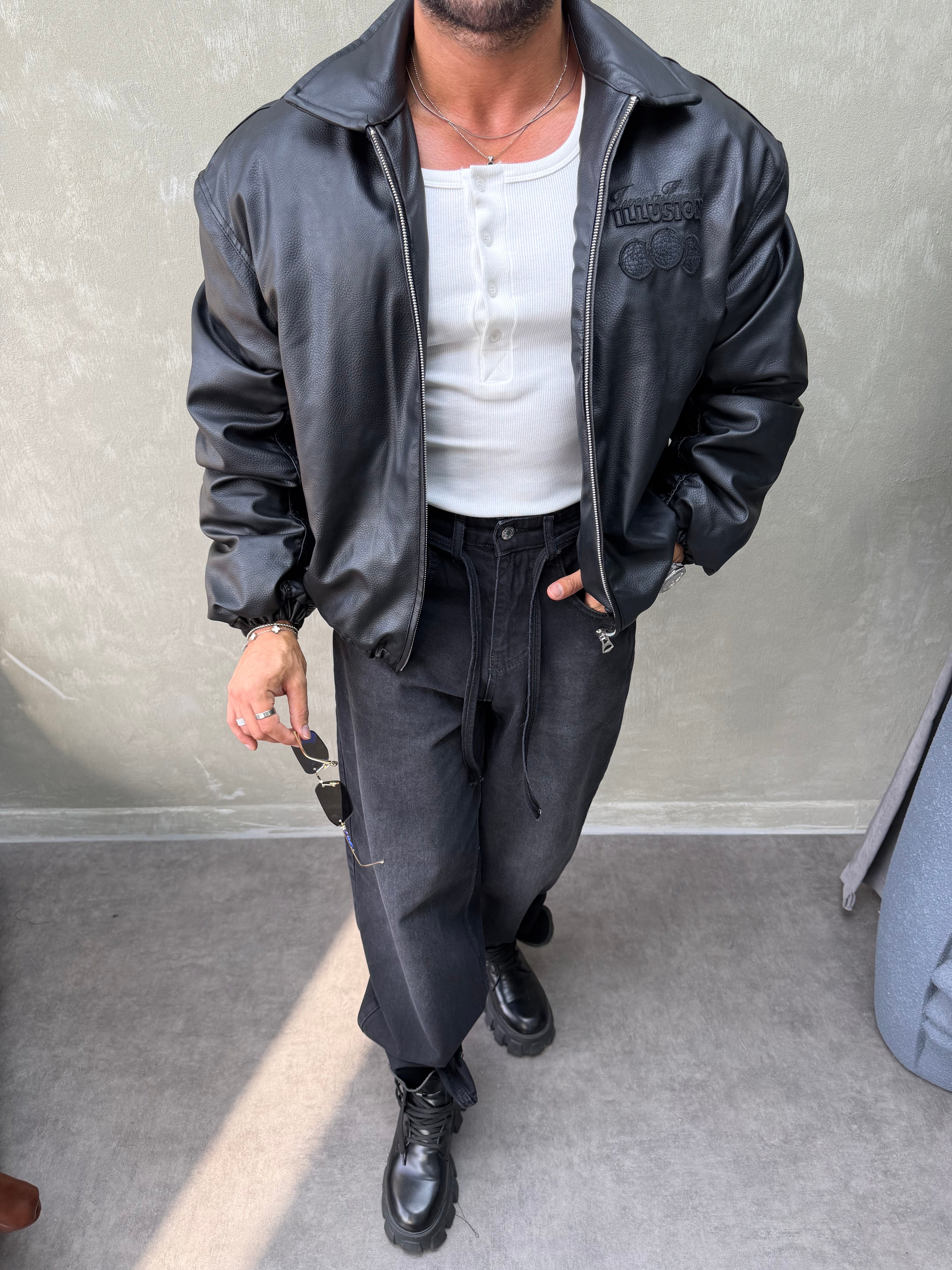PREMIUM SERİ OVERSIZE BOMBER MONT SİYAH 