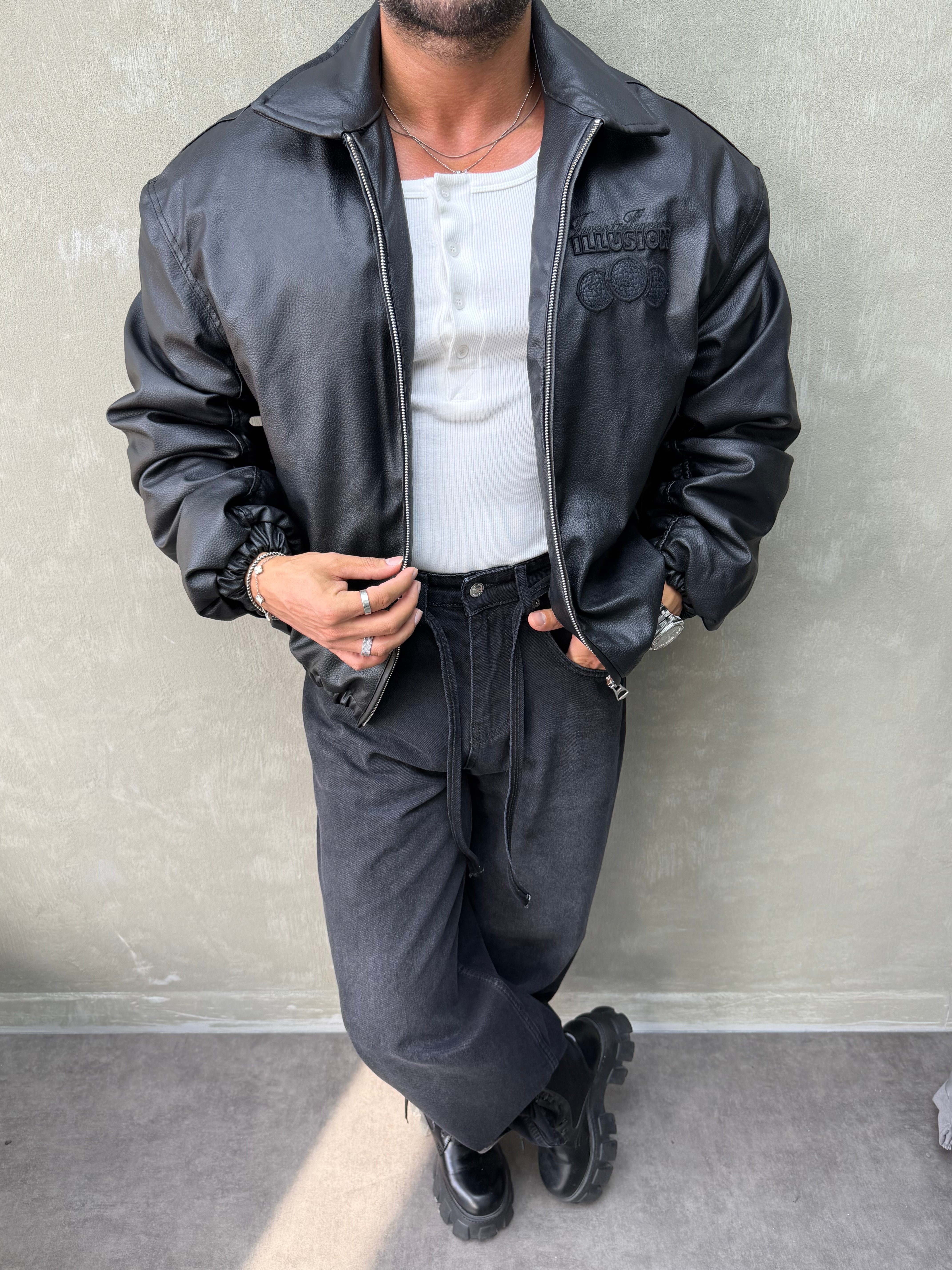 PREMIUM SERİ OVERSIZE BOMBER MONT SİYAH 