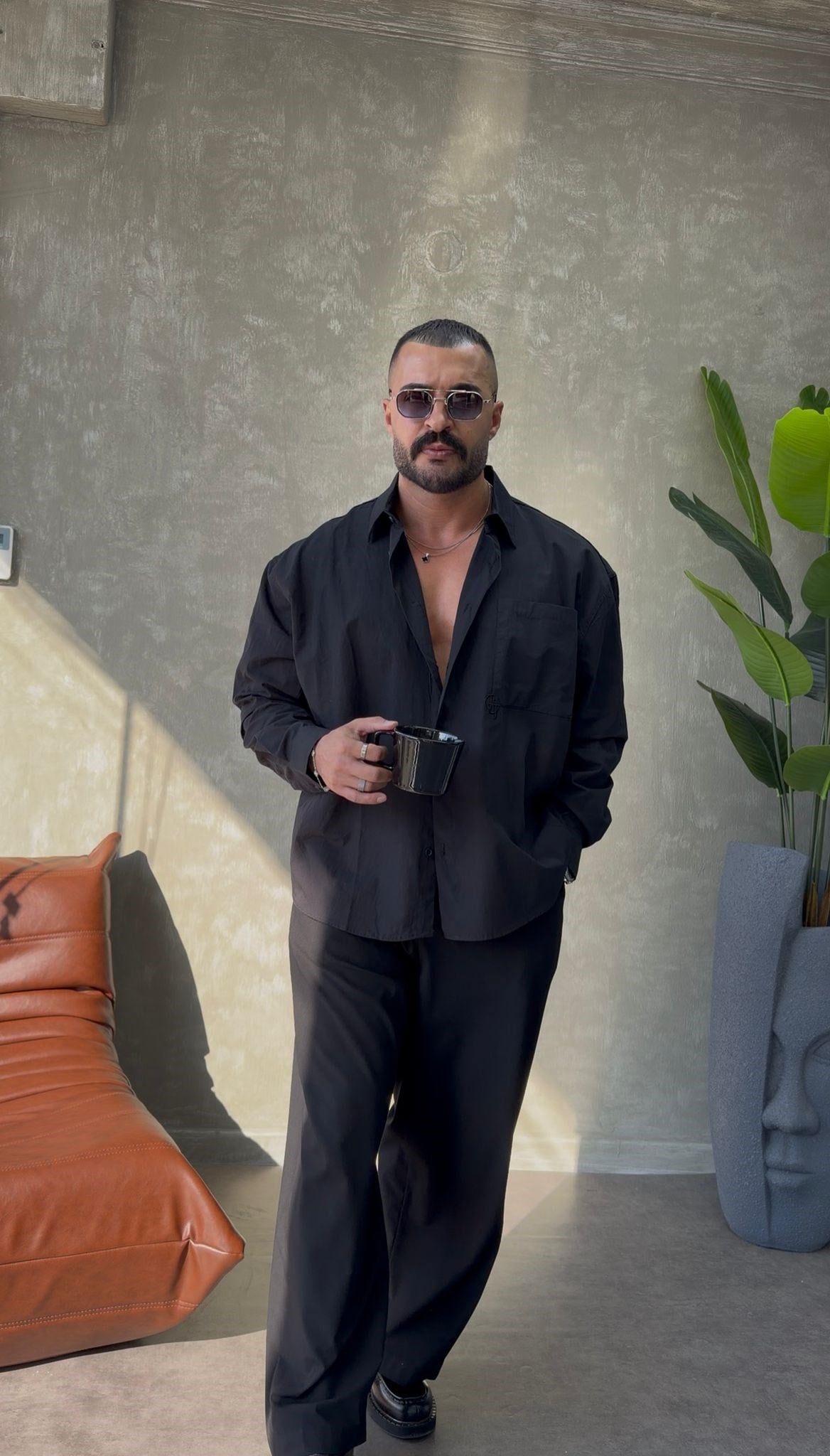 PREMİUM SERİ OVERSİZE CEP DETAYLI GÖMLEK SİYAH