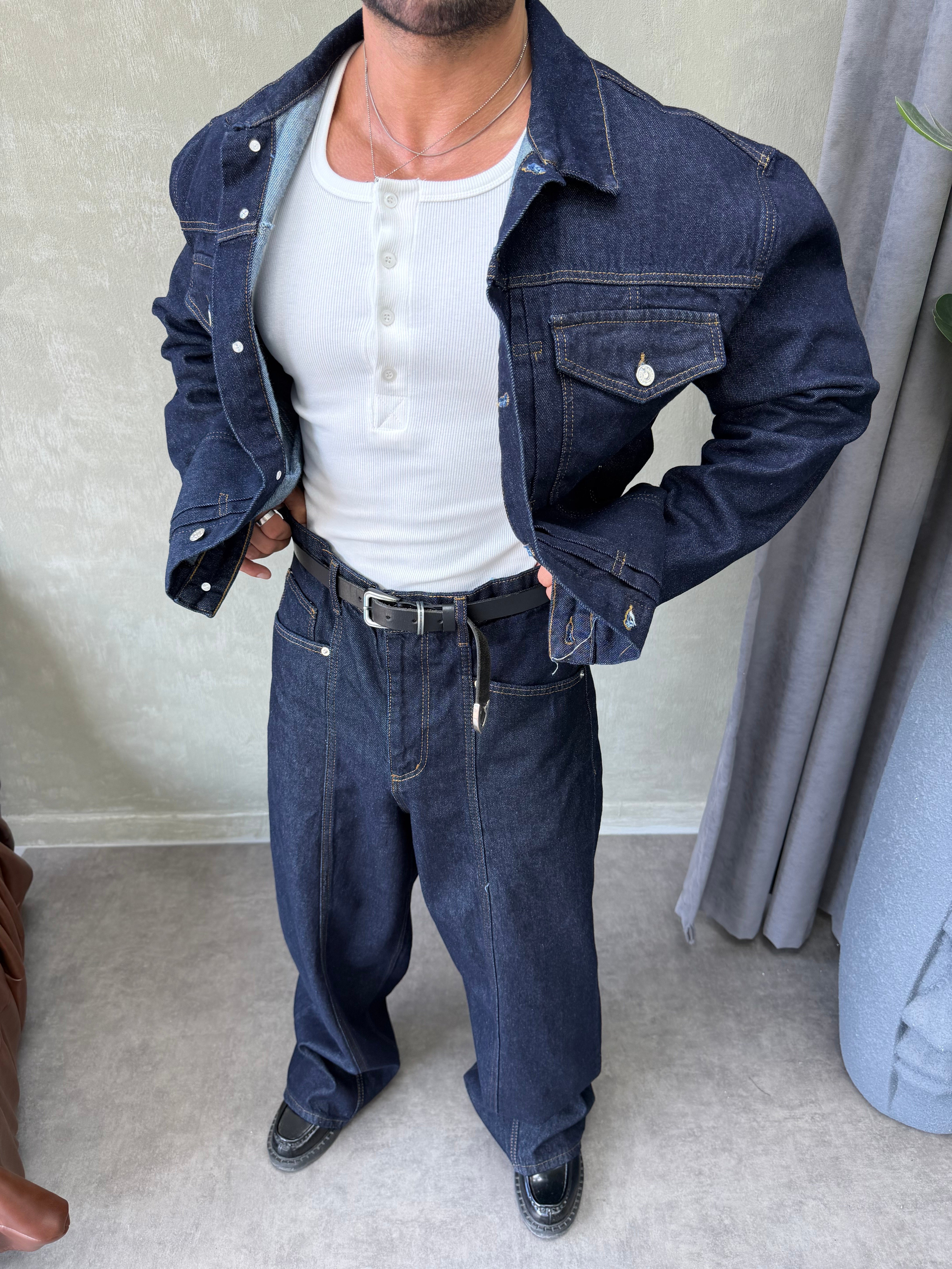 PREMIUM SERİ OVERSIZE DENİM TAKIM LACİVERT 