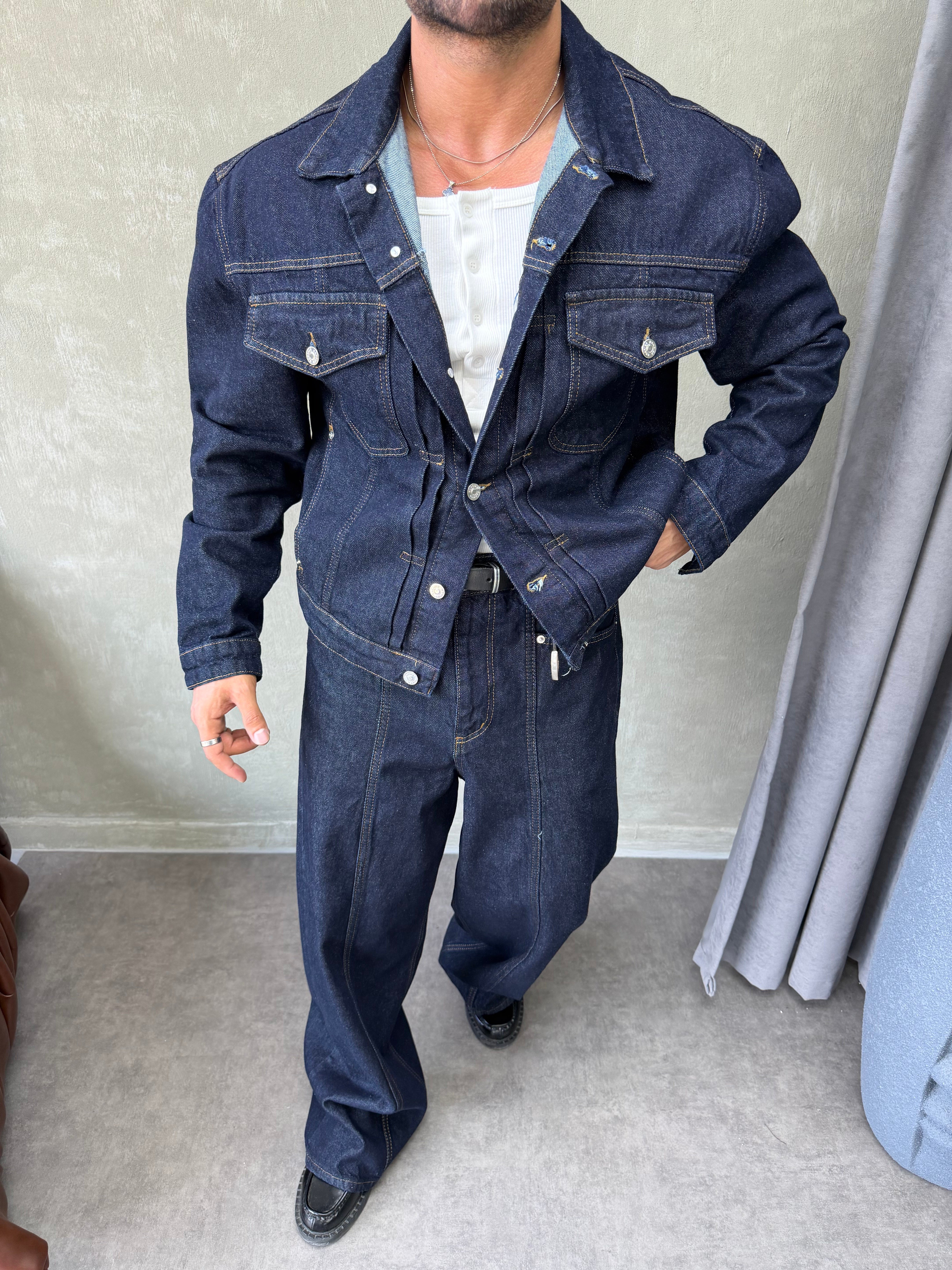 PREMIUM SERİ OVERSIZE DENİM TAKIM LACİVERT 