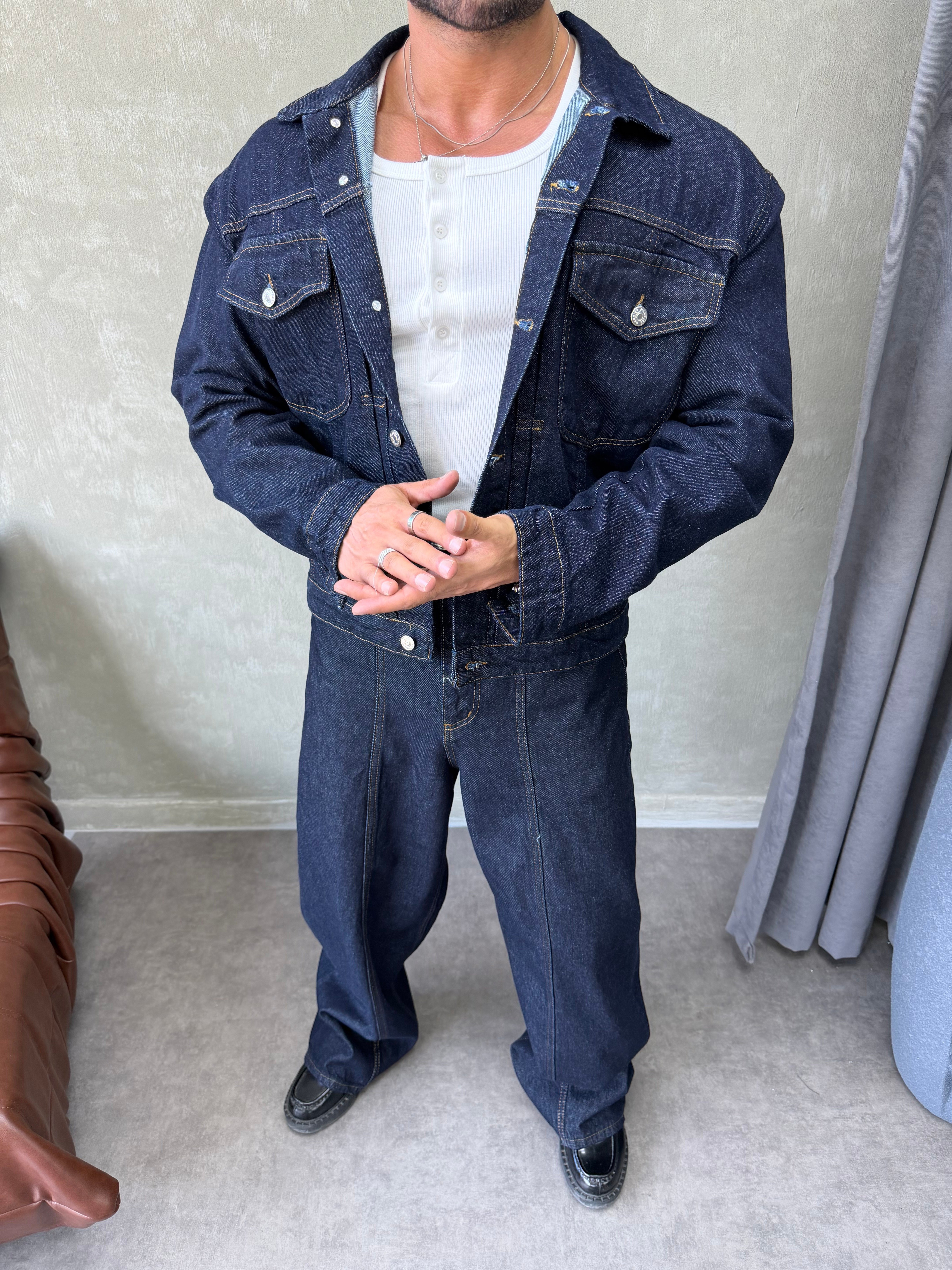 PREMIUM SERİ OVERSIZE DENİM TAKIM LACİVERT 
