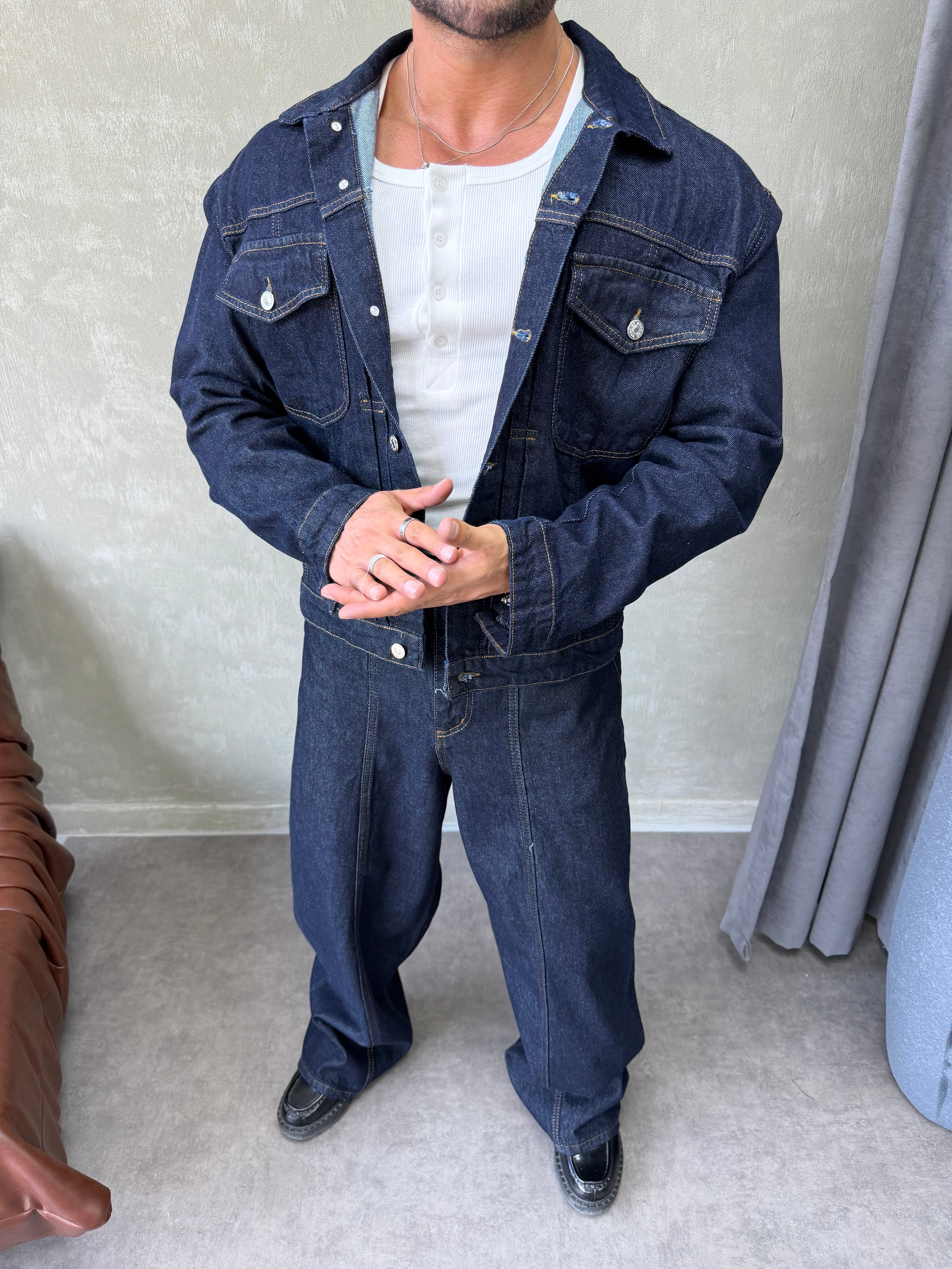 PREMIUM SERİ OVERSIZE DENİM TAKIM LACİVERT 