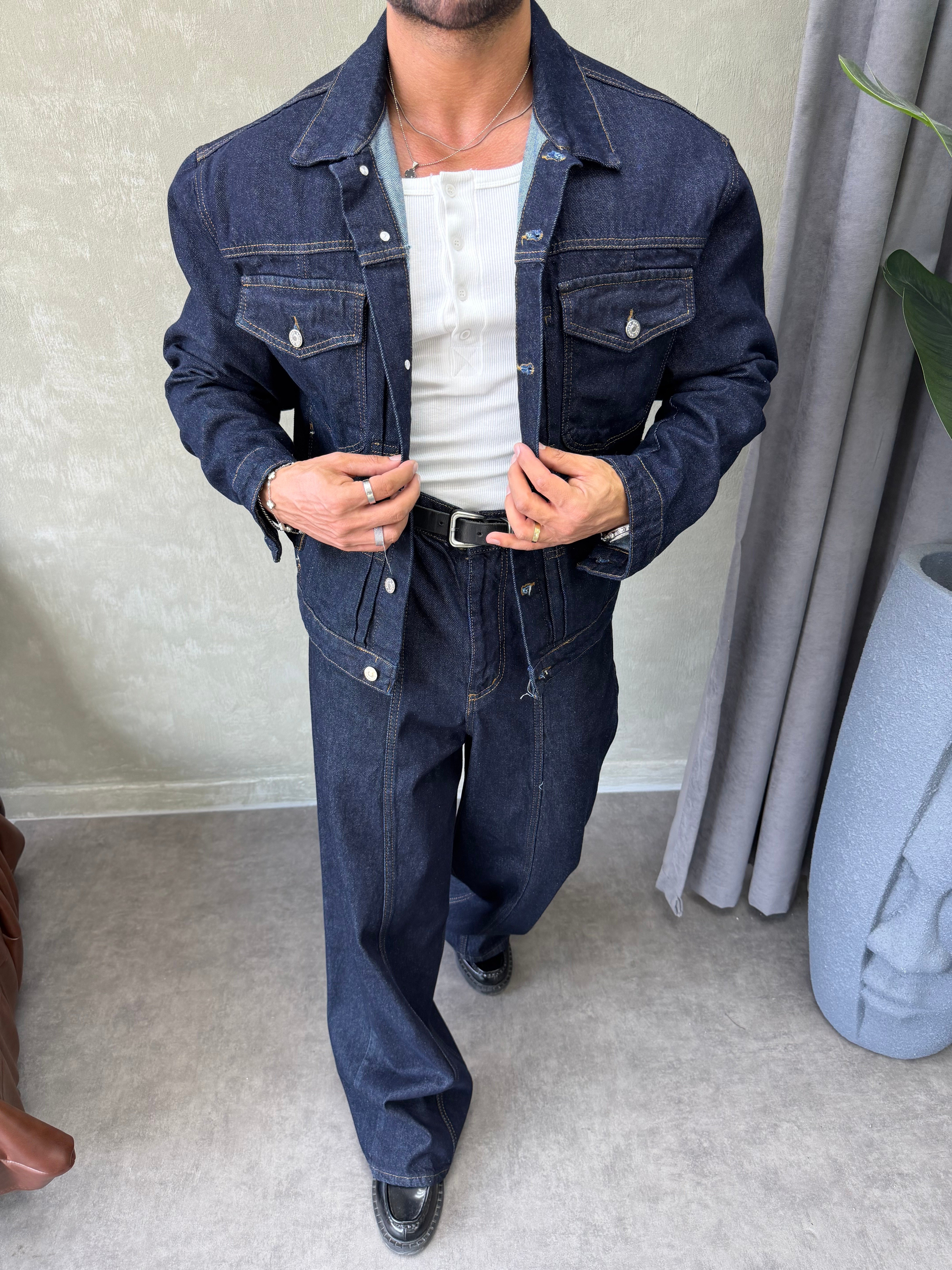PREMIUM SERİ OVERSIZE DENİM TAKIM LACİVERT 