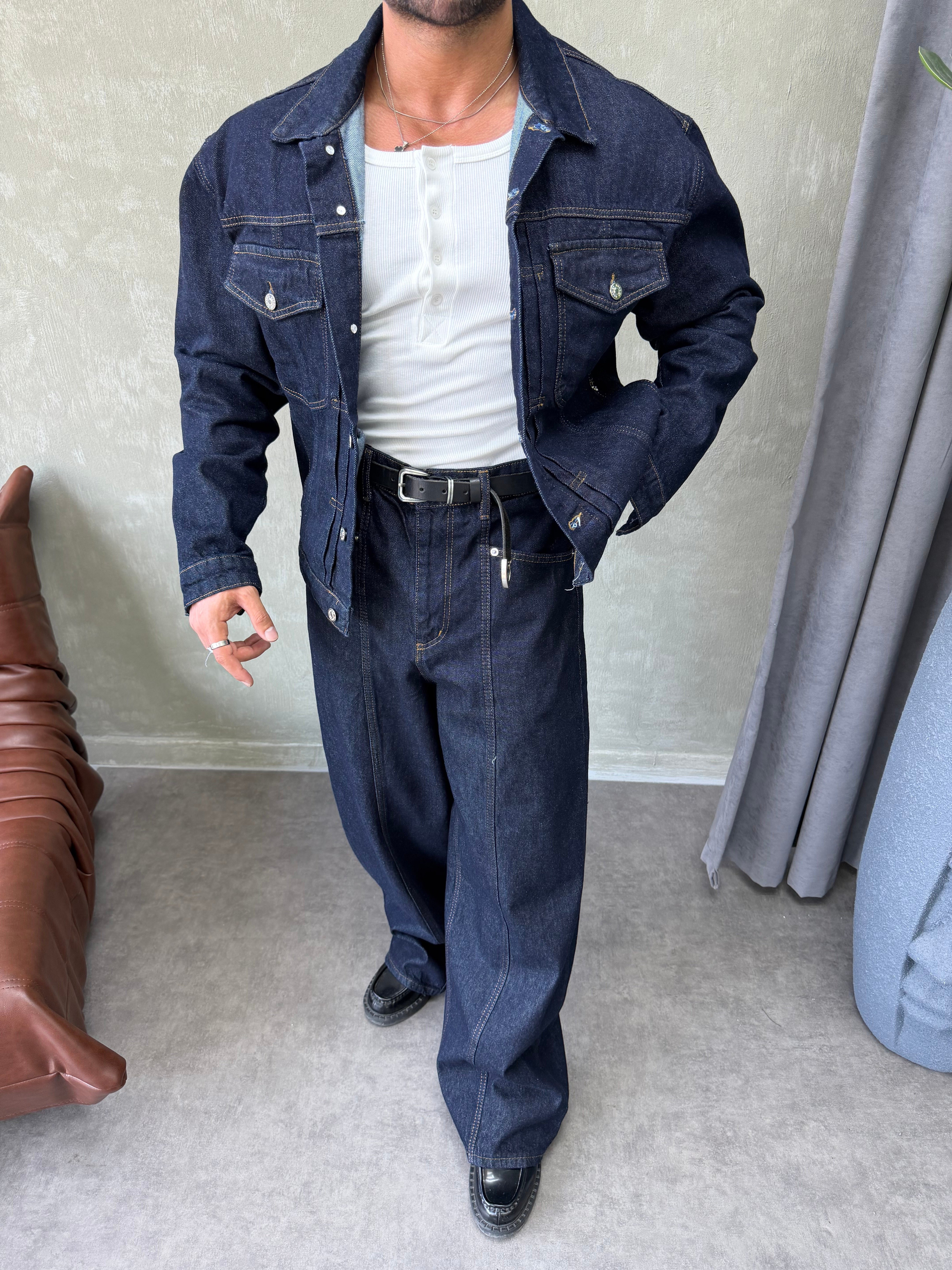 PREMIUM SERİ OVERSIZE DENİM TAKIM LACİVERT 