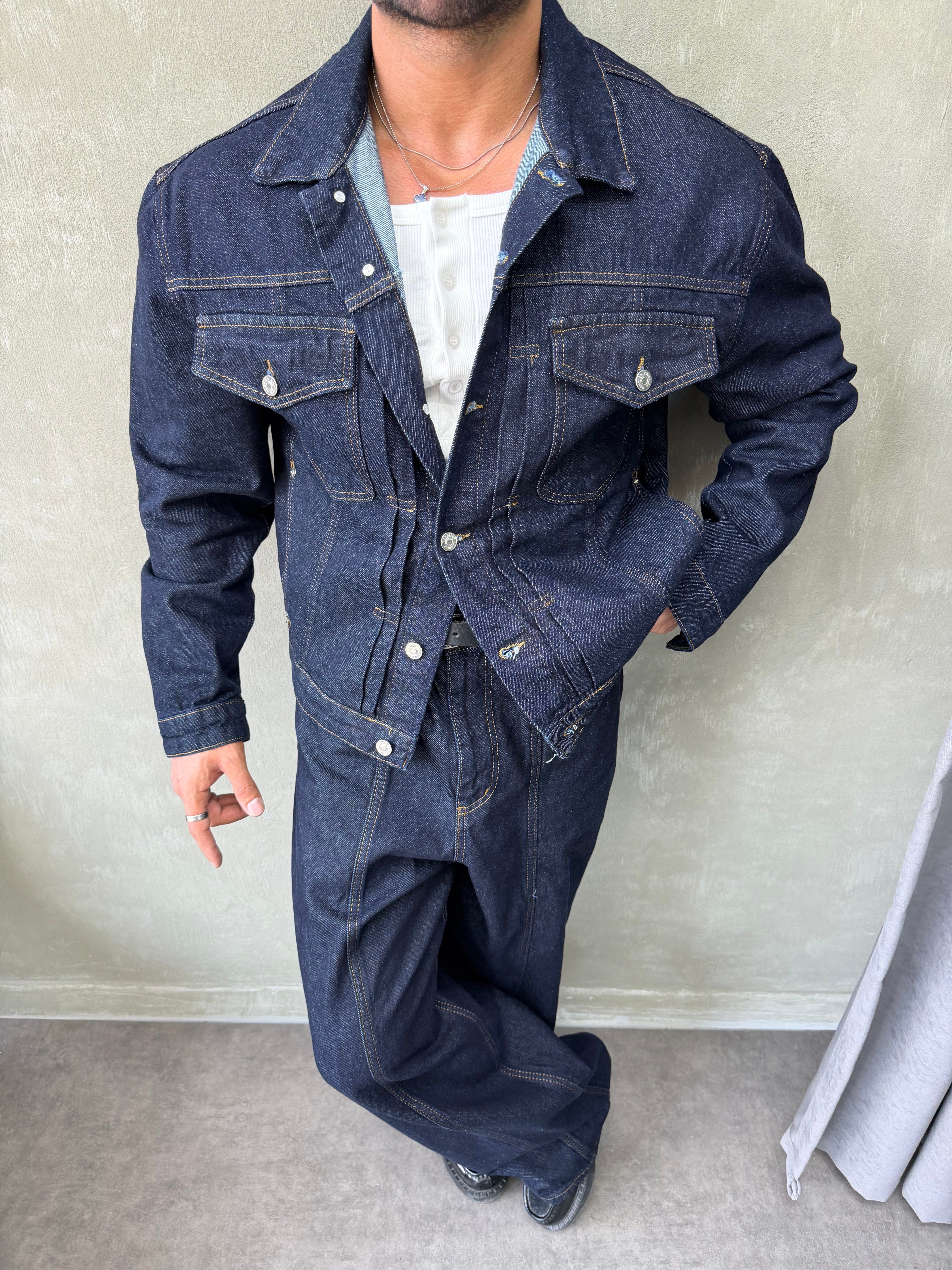 PREMIUM SERİ OVERSIZE DENİM TAKIM LACİVERT 