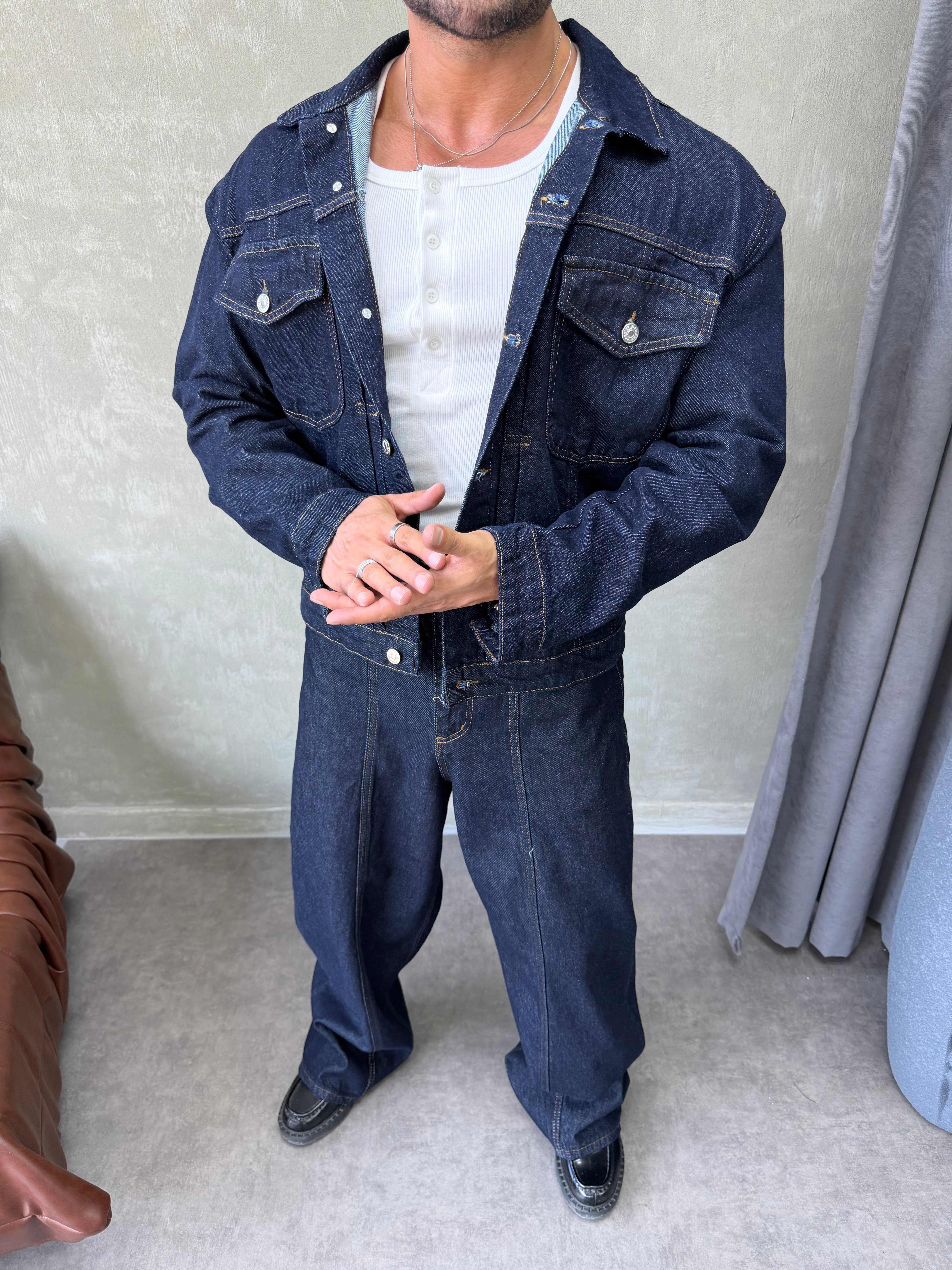 PREMIUM SERİ OVERSIZE DENİM TAKIM LACİVERT 