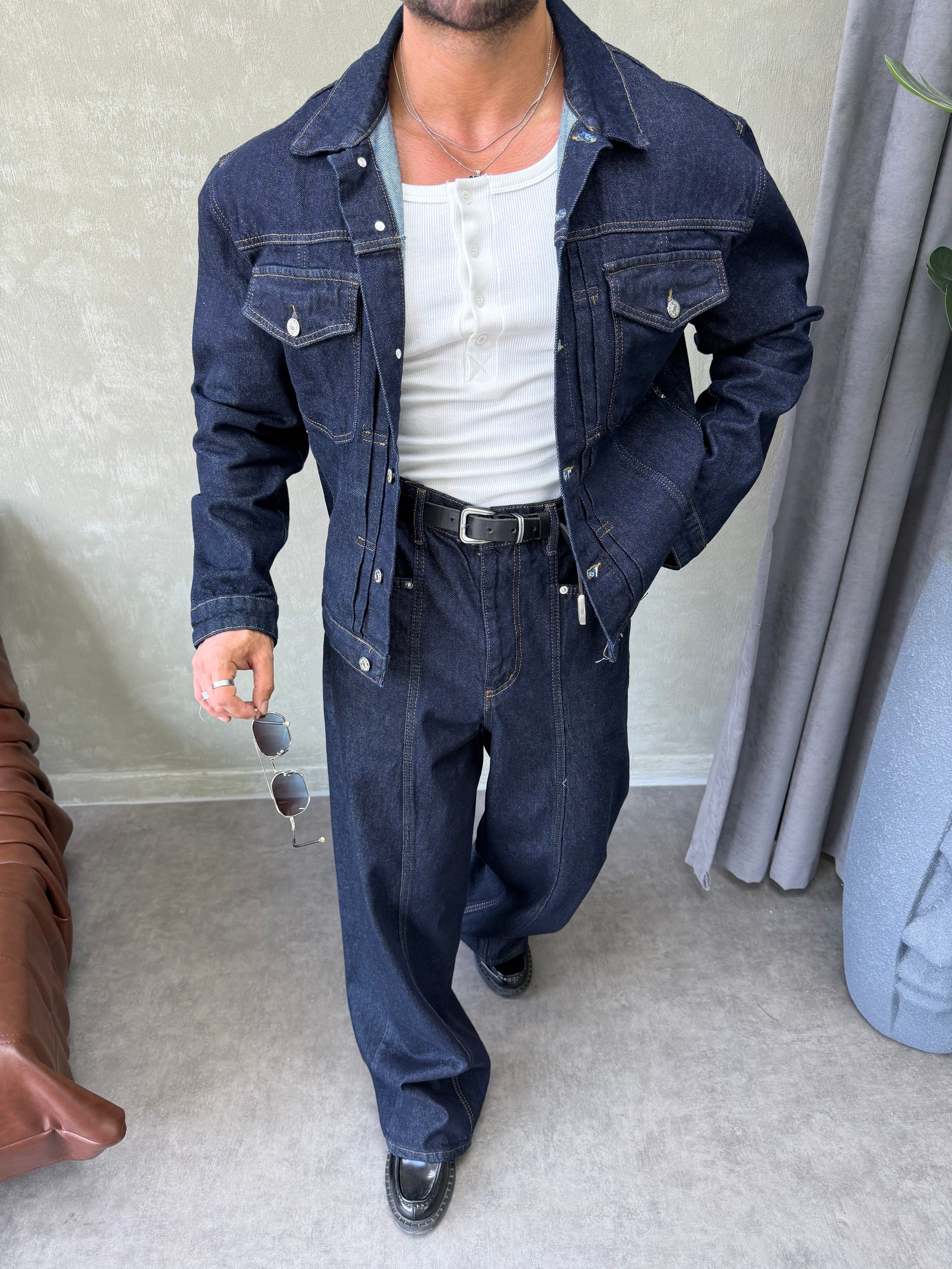 PREMIUM SERİ OVERSIZE DENİM TAKIM LACİVERT 